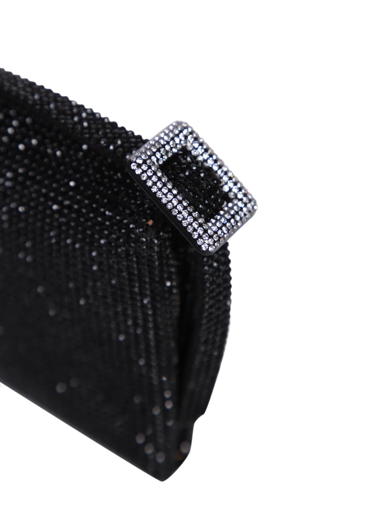 Benedetta Bruzziches Rhinestones Shoulder Bag In Black