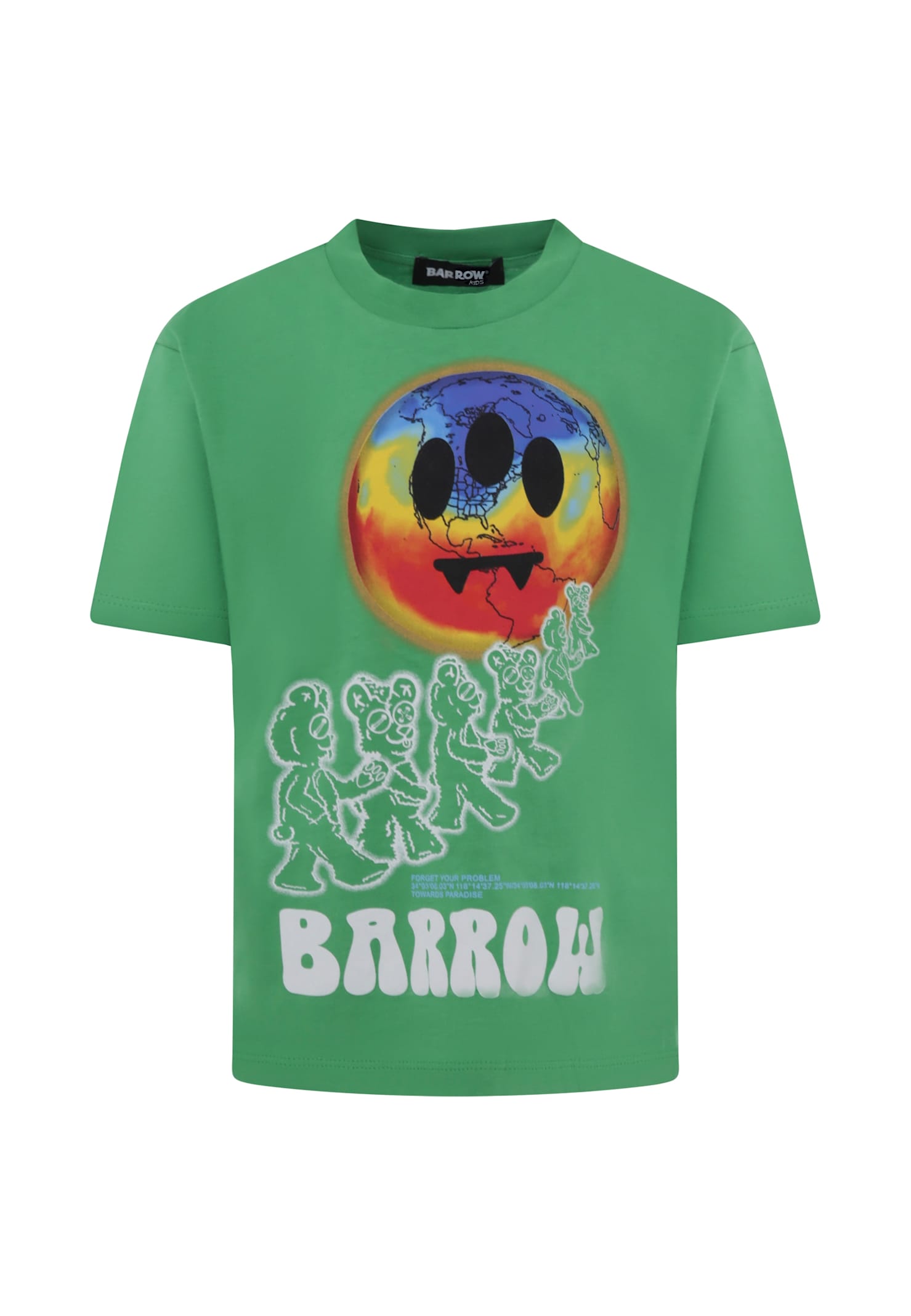 Barrow Green T-shirt For Boy With Smiley In Green