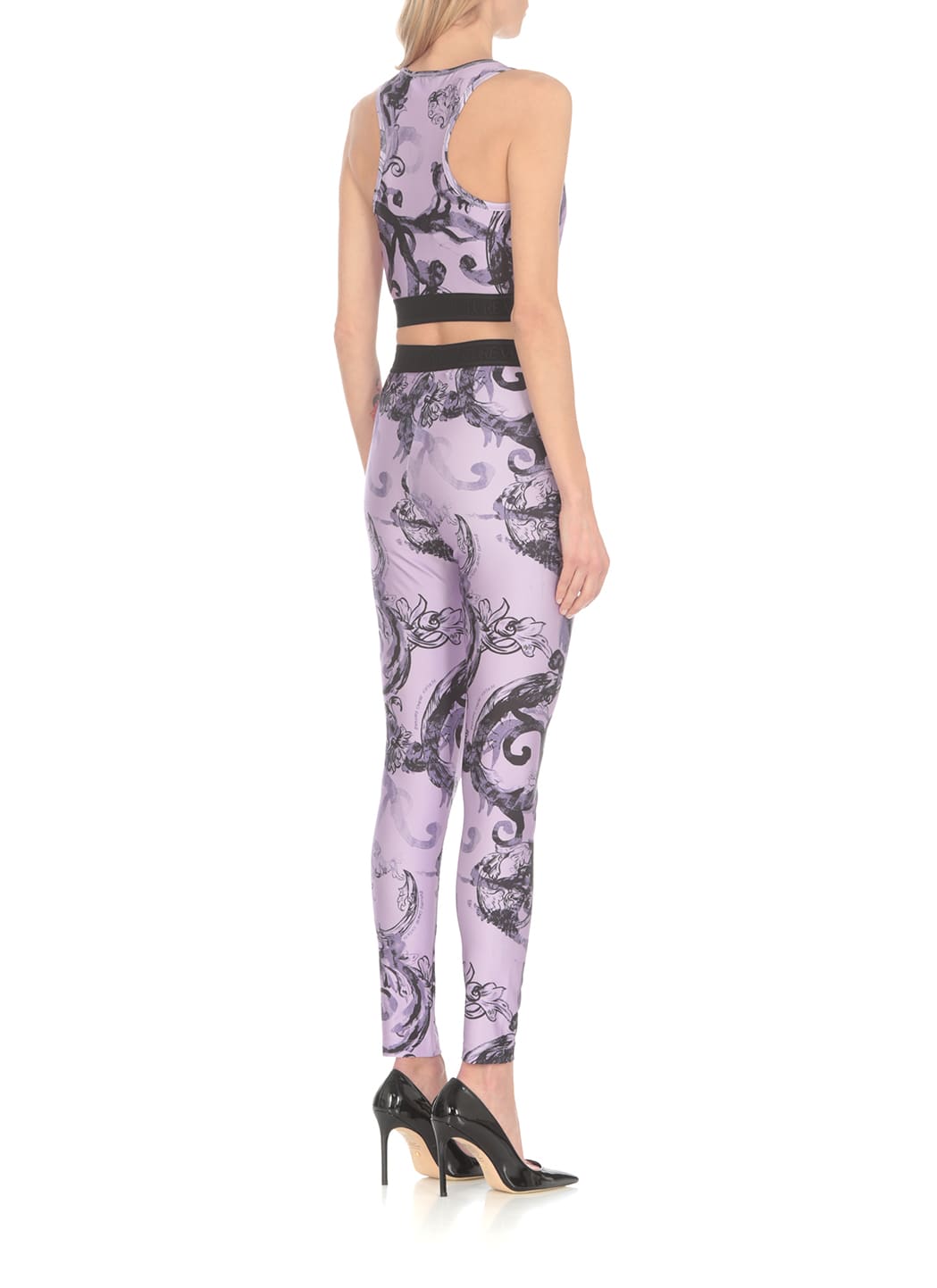 VERSACE JEANS COUTURE WATERCOLOR BAROQUE LEGGINGS