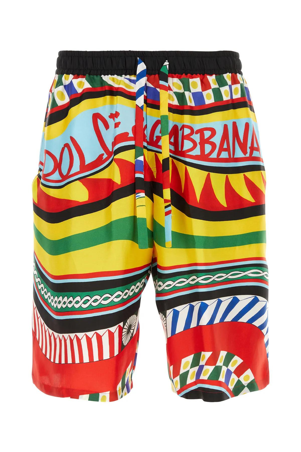 Dolce & Gabbana Striped monogram-print Swim Shorts - Farfetch