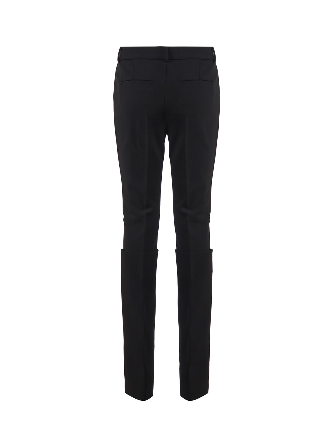 Shop Sportmax Slim Trousers With High Cuffs In Black