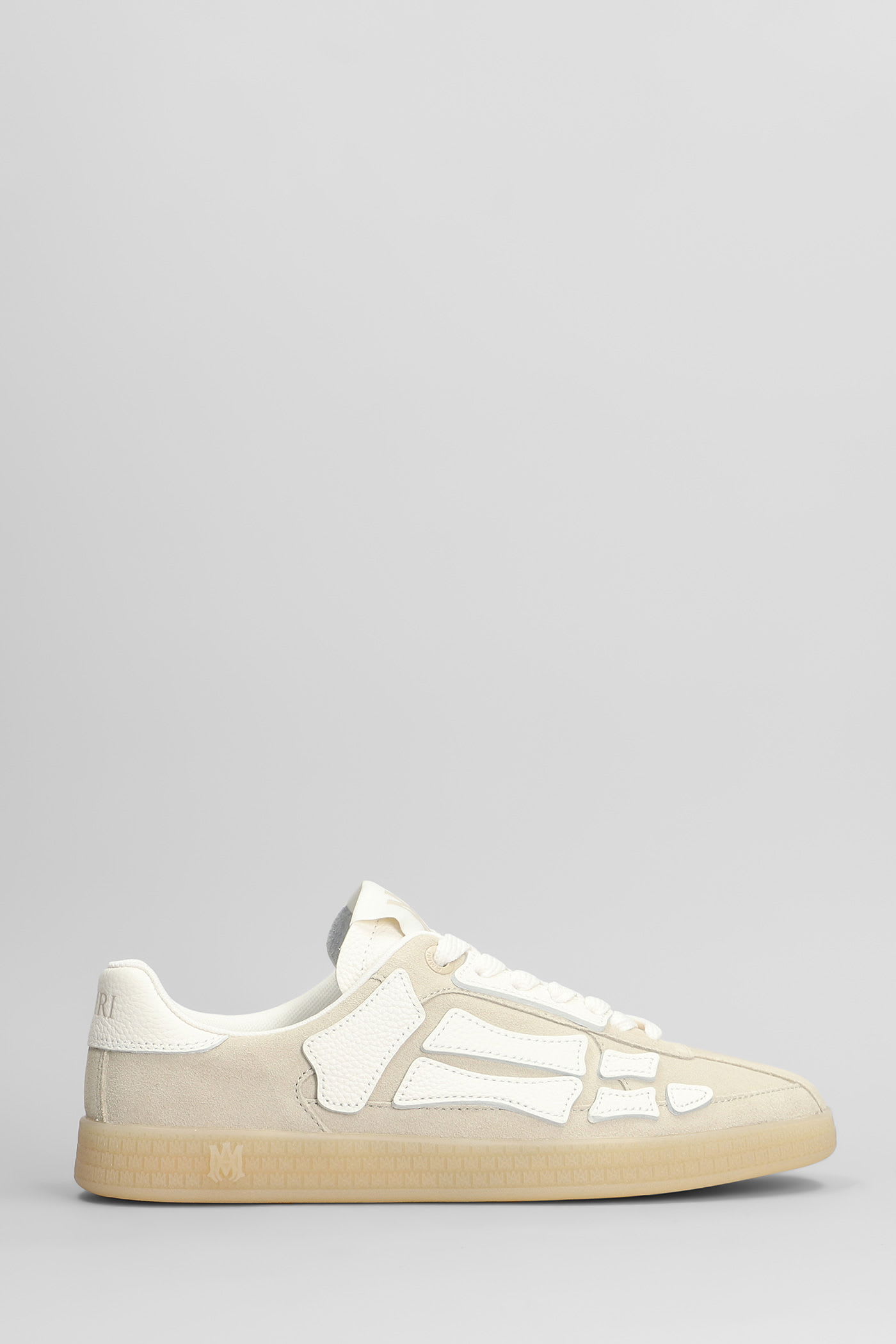 Amiri Mens Pacific Bones Branded Suede Low-top Trainers Brow