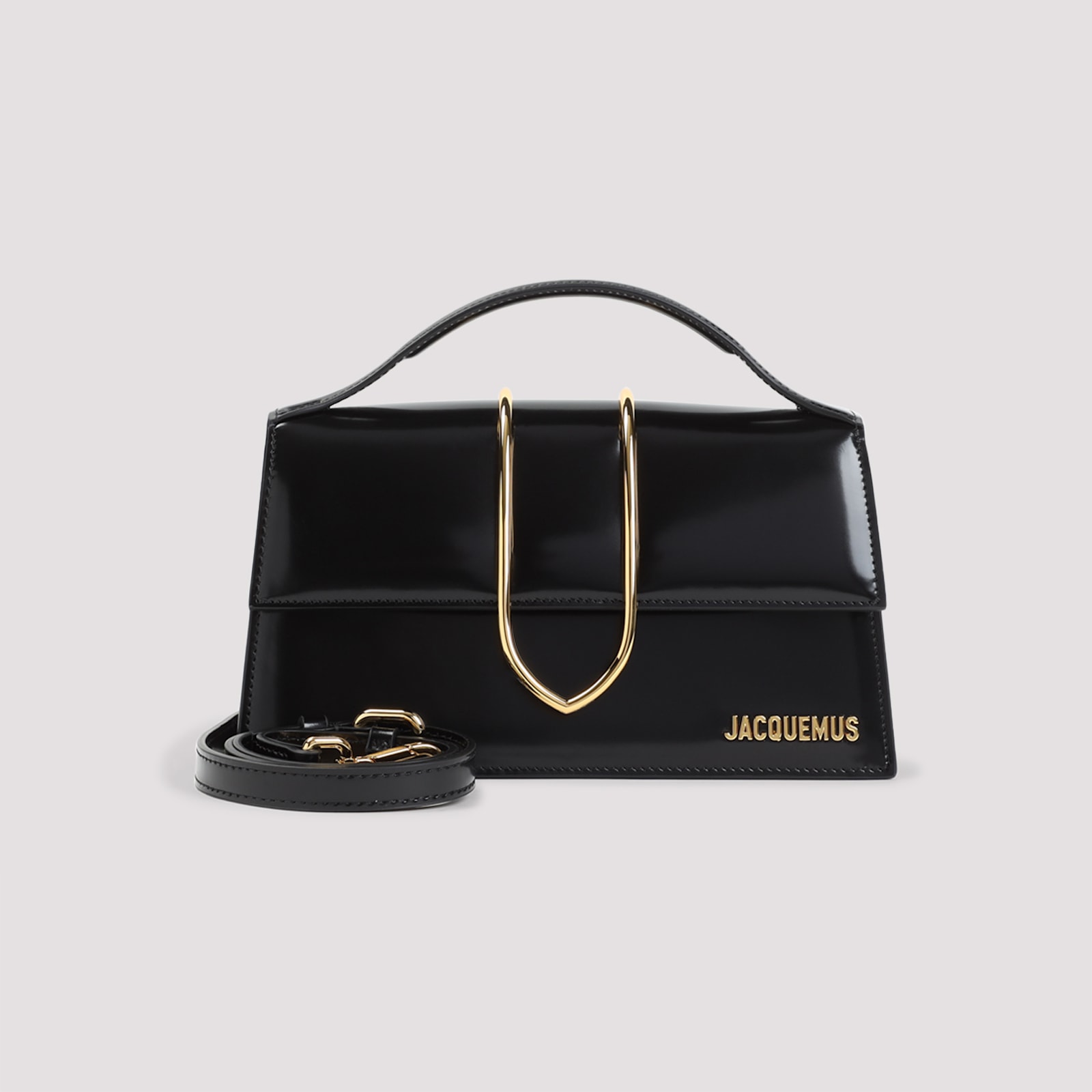 Jacquemus Le Grand Bambino Leather Shoulder Bag In Black