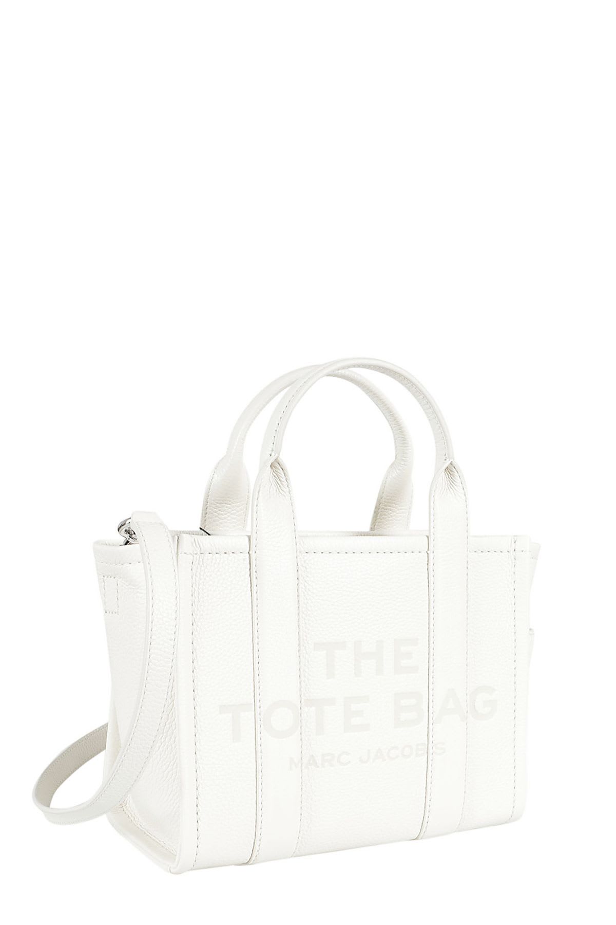 Shop Marc Jacobs The Small Tote In Cotton Silver