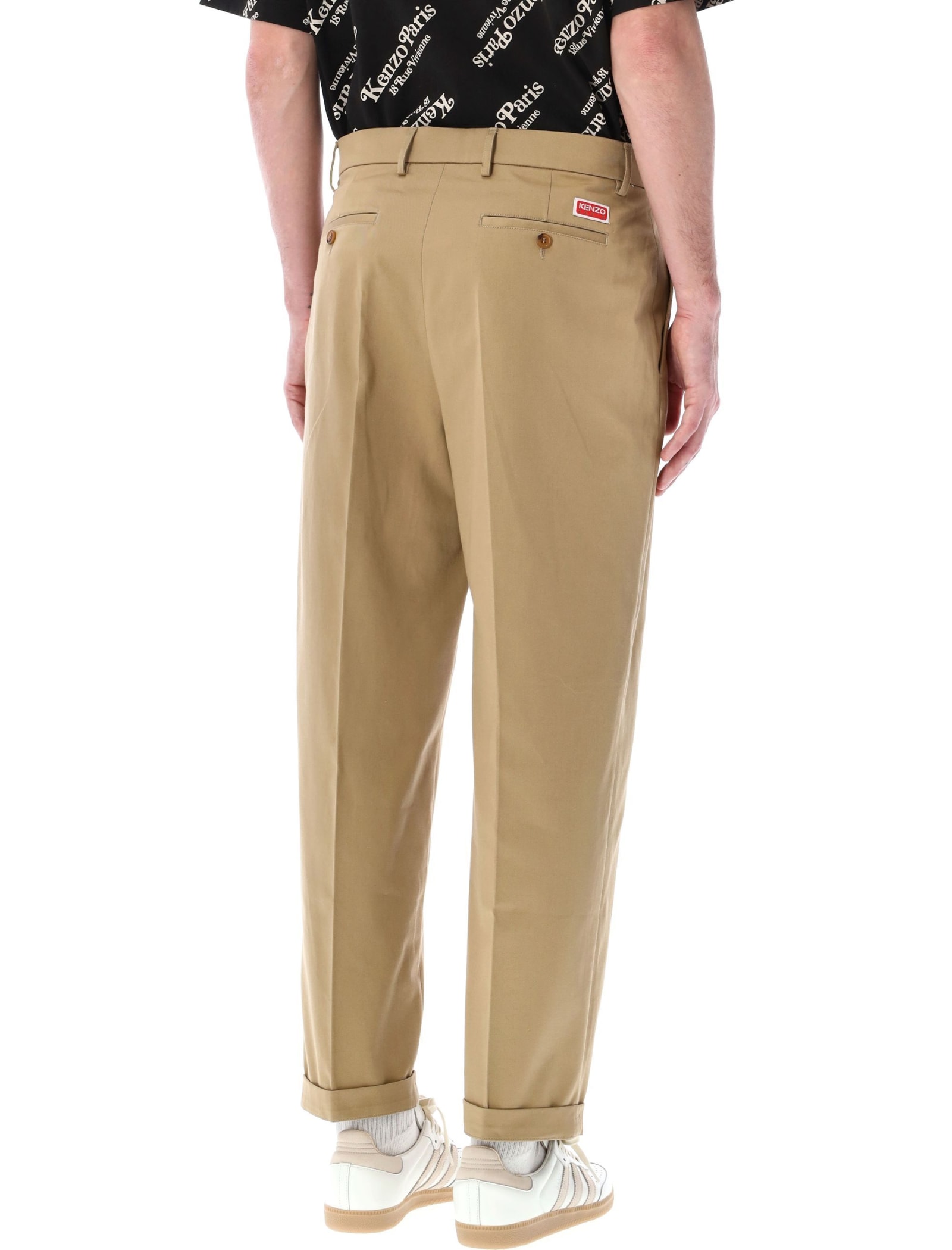 Shop Kenzo Classic Chinos In Beige