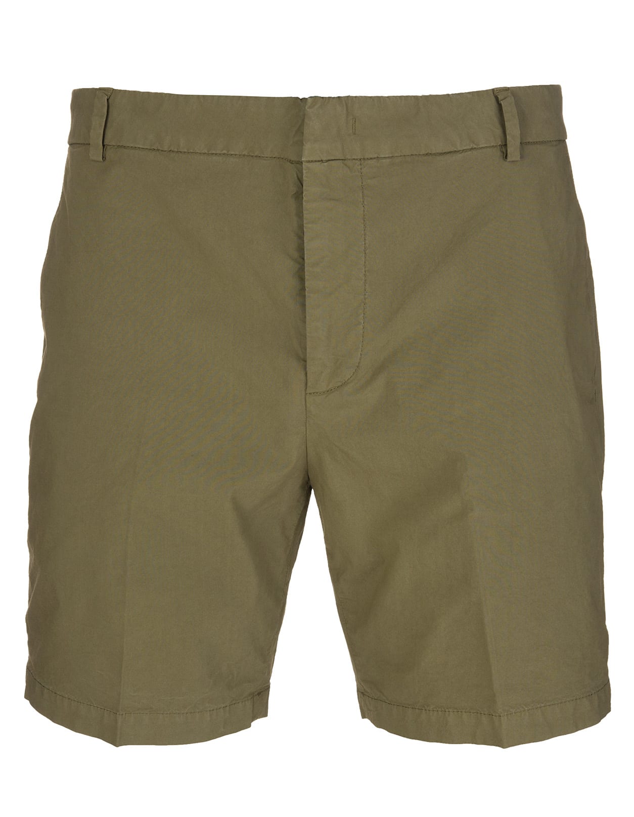 Dondup Green Cotton Concealed-front Shorts Man
