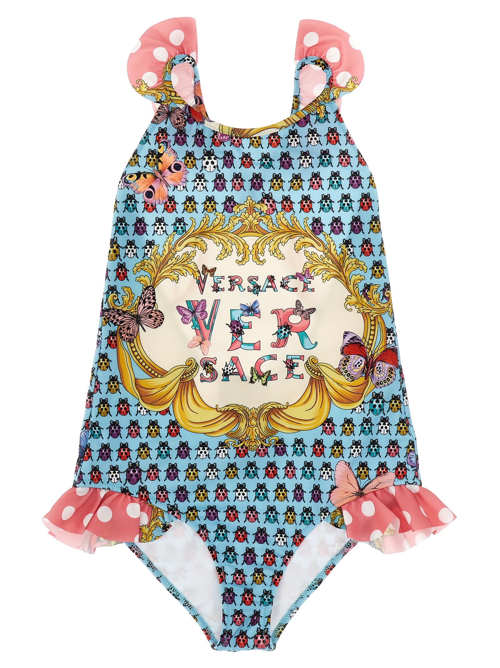 Versace heritage Butterflies And Ladybugs Kids One-piece Swimsuit With La Vacanza Capsule