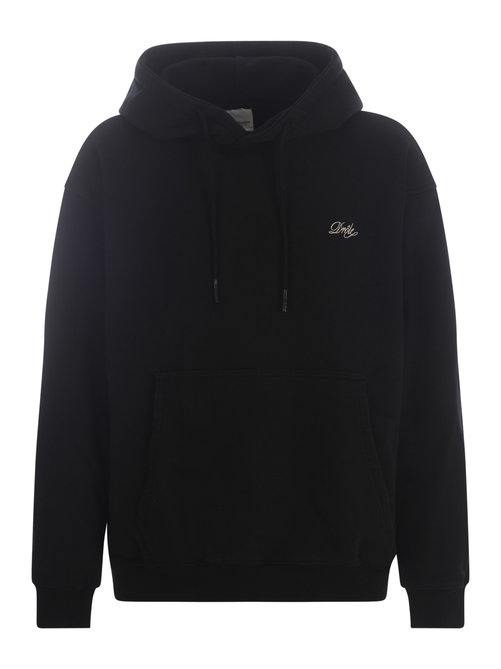 Shop Drôle De Monsieur Hooded Sweatshirt Drole De Monsieur In Cotton In Black