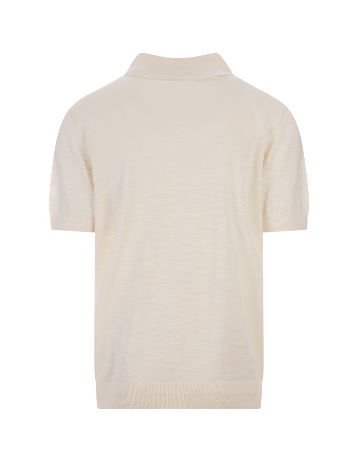 Shop Hugo Boss White Polo Style Sweater With Open Collar