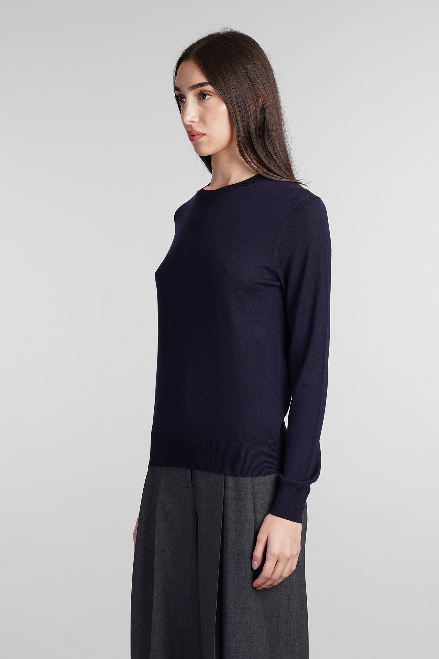 Shop Theory Knitwear In Blue Wool