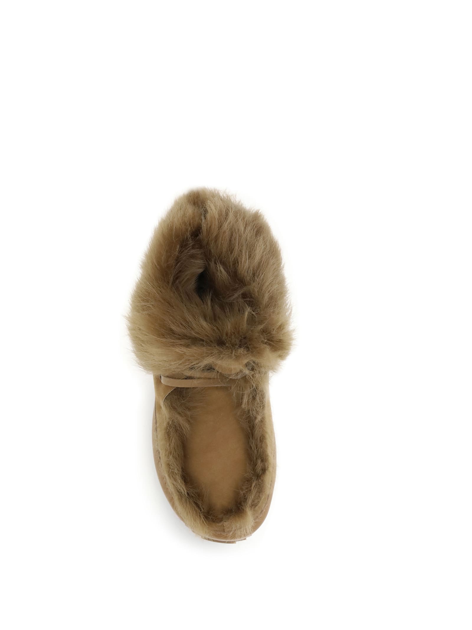 Pedro Garcia Jadine Fur-lined Mixed Leather Moccasins In Brown