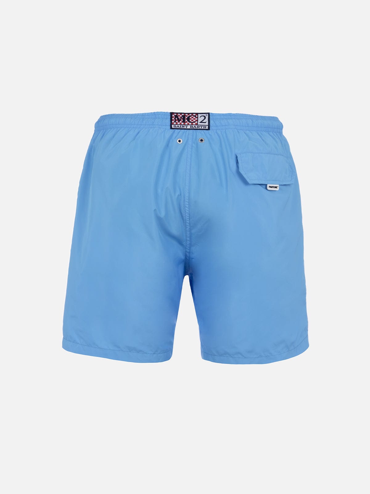 Shop Mc2 Saint Barth Man Lightweight Fabric Aqua Blue Swim Shorts Lighting Pantone Pantone® Special Edition In Sky