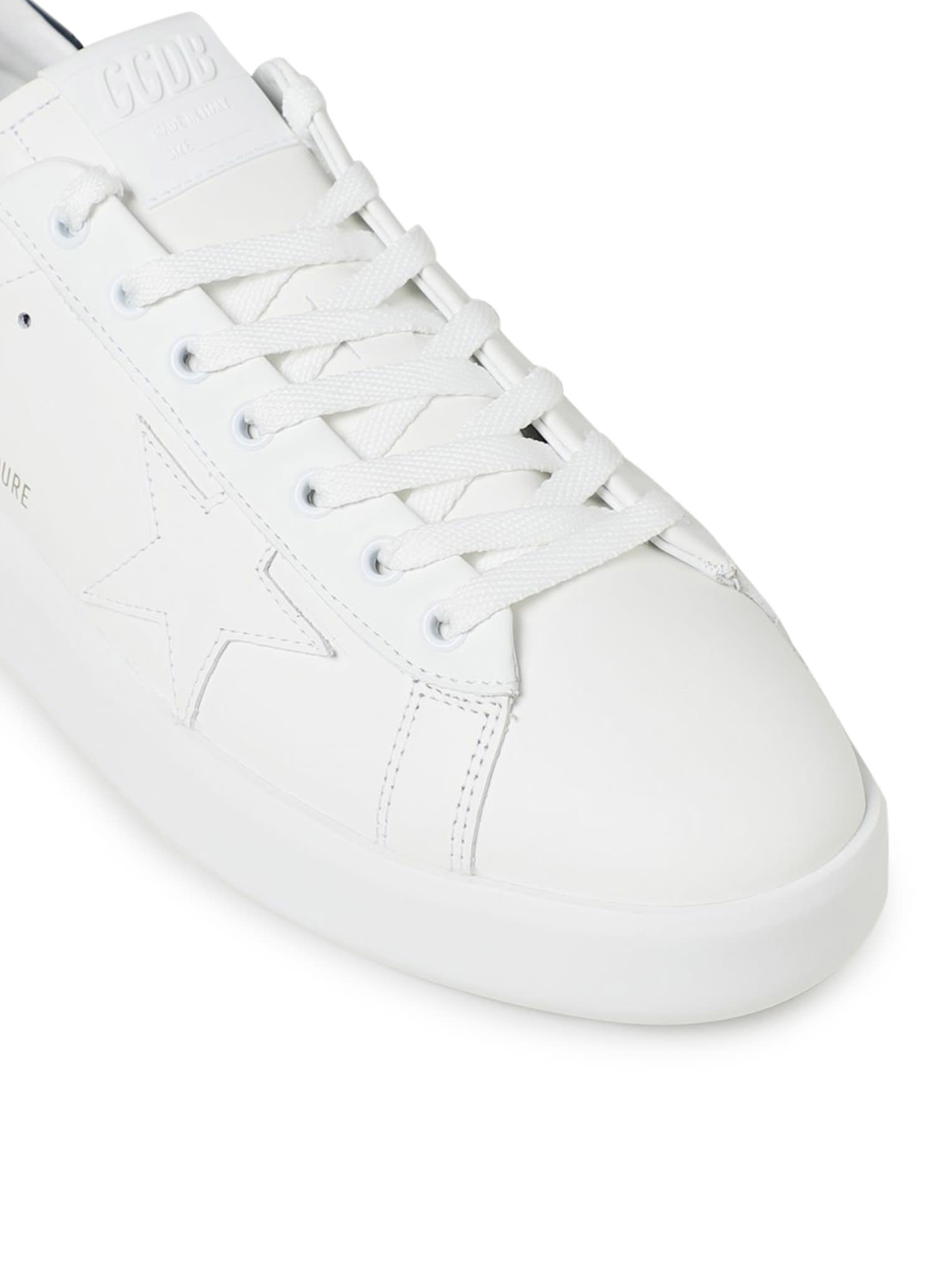 Shop Golden Goose Pure Star Leather Upper And Star Shiny Leather Heel In White Blue