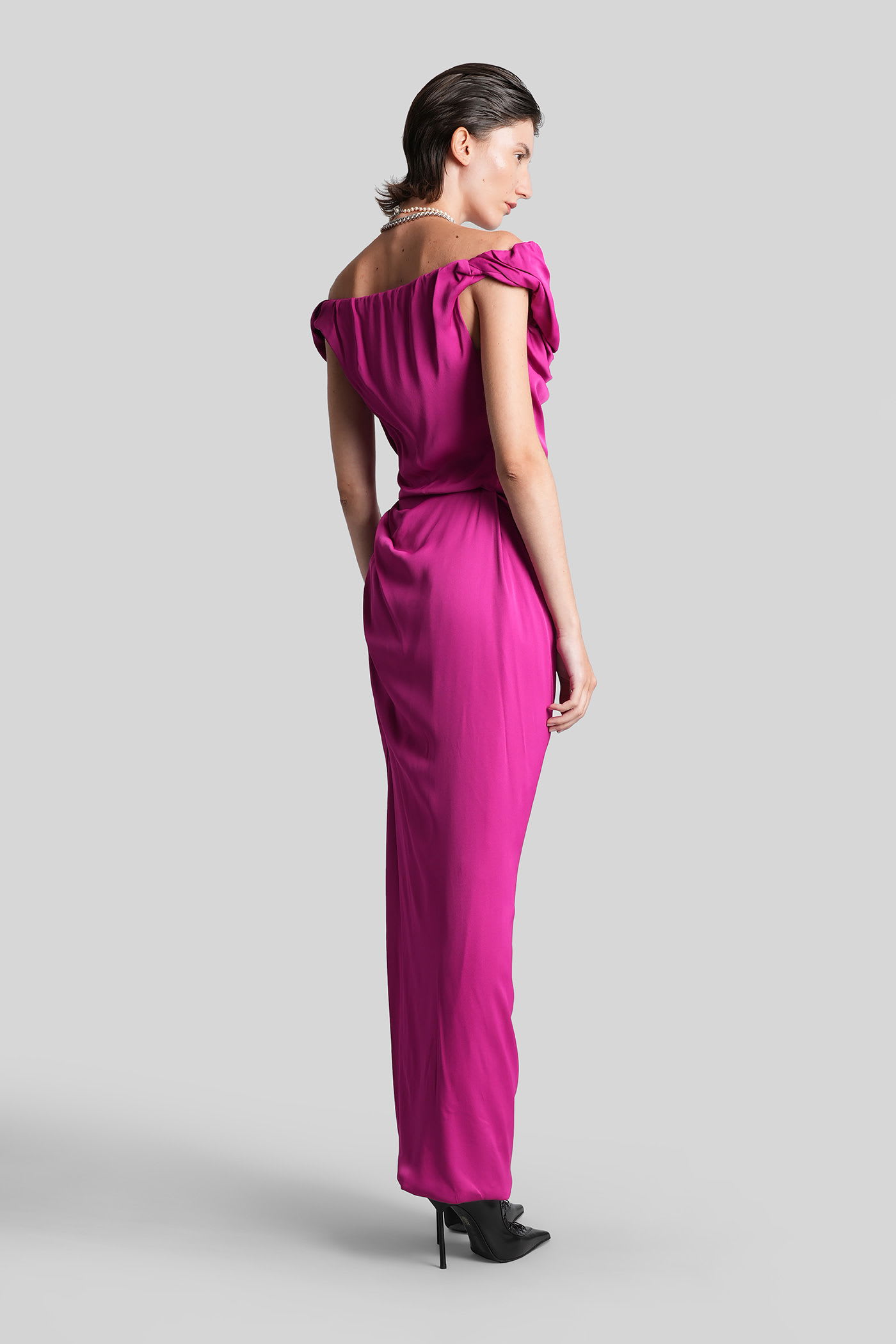 Vivienne Westwood Long Ginnie In Fuxia Viscose In Pink