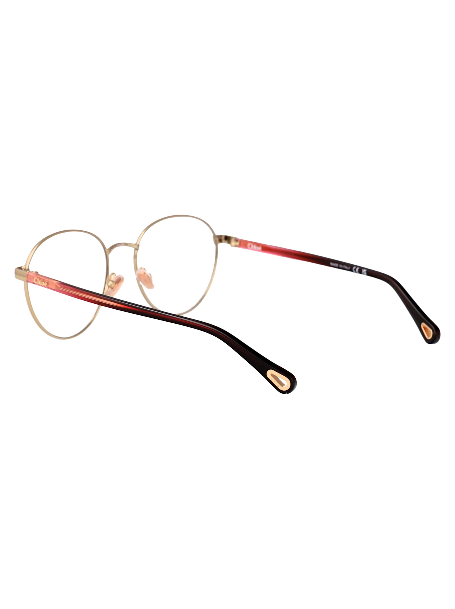 Chloé Ch0269o Glasses In Gold-burgundy-transparent