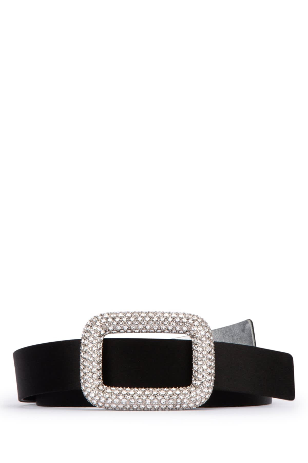 Shop Roger Vivier Viv Choc Strass Belt P.30 In Nero