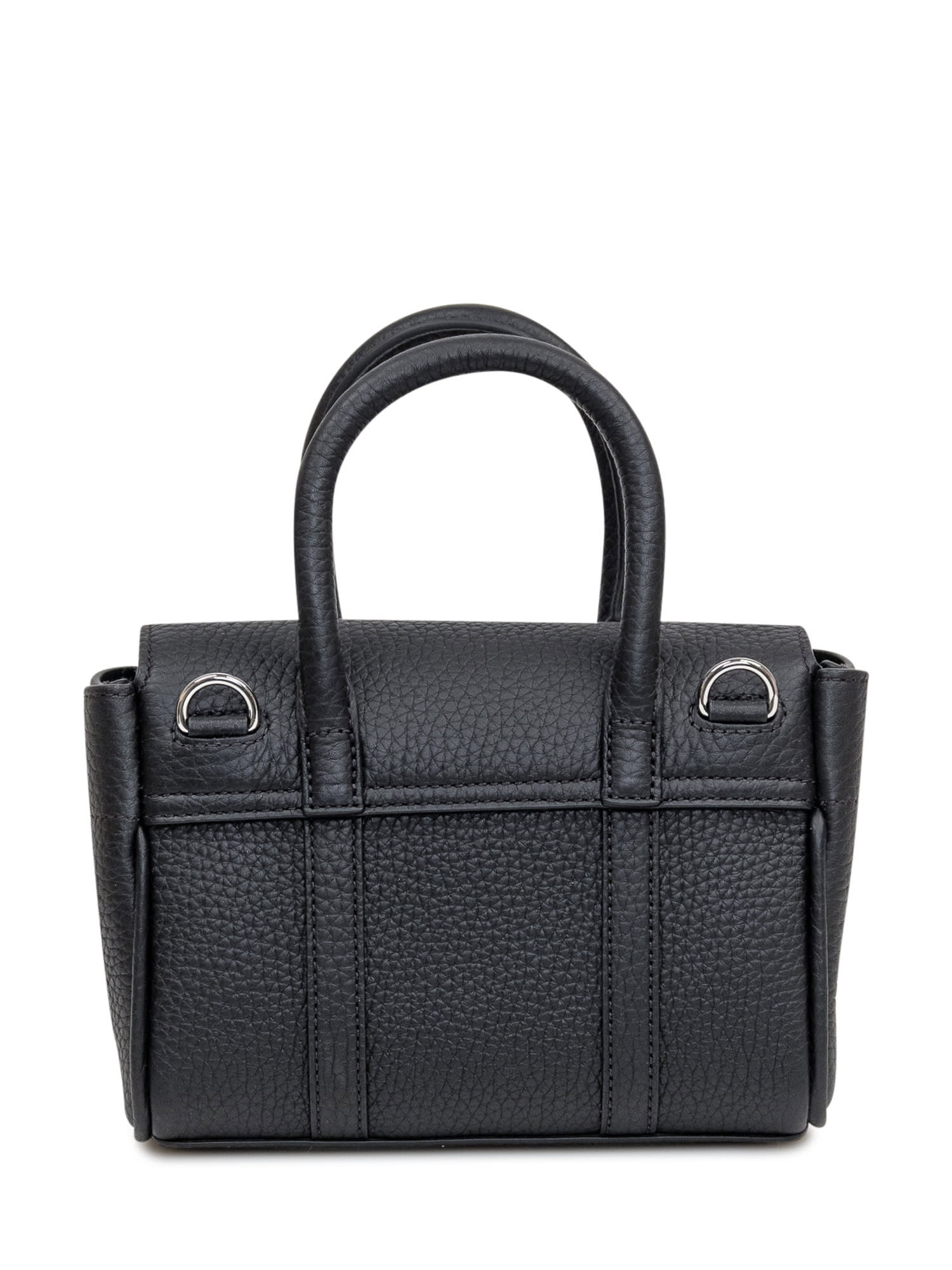 Shop Mulberry Mini Bag Bayswater Heavy Grain In Black