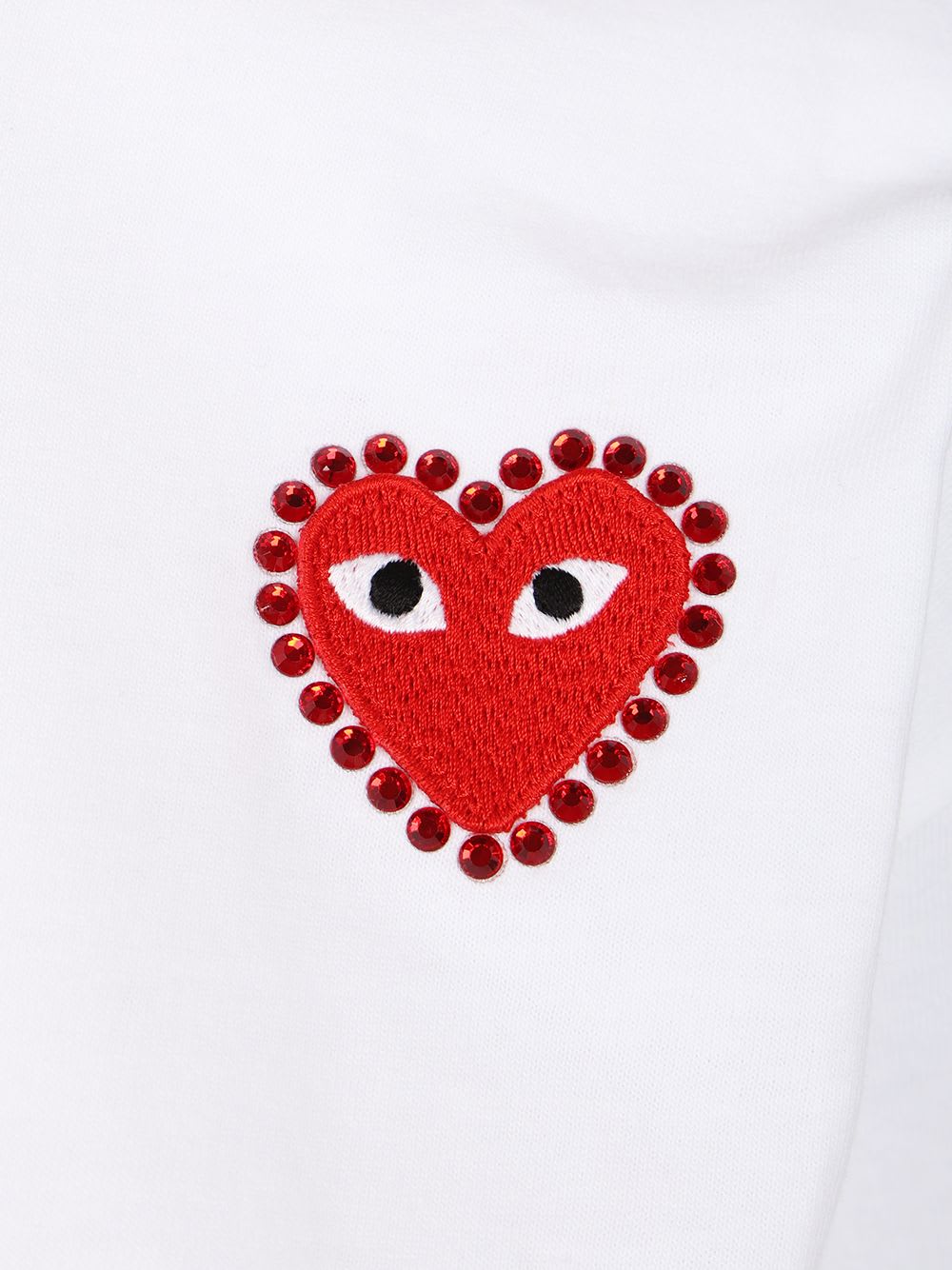 Comme Des Garçons Play T-shirt Rhinestone Red Heart