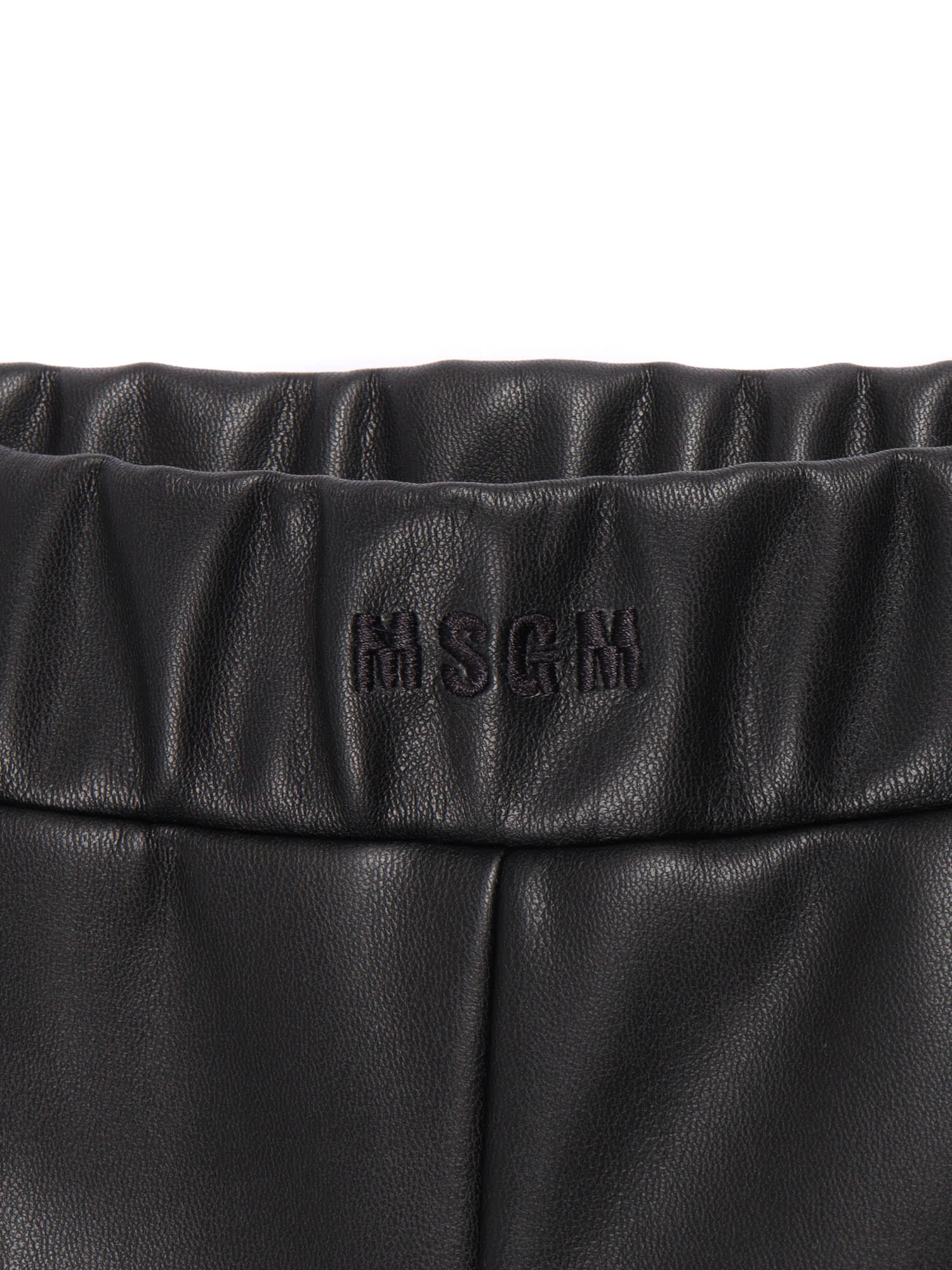 Msgm Eco Leather Leggings Girl In Black