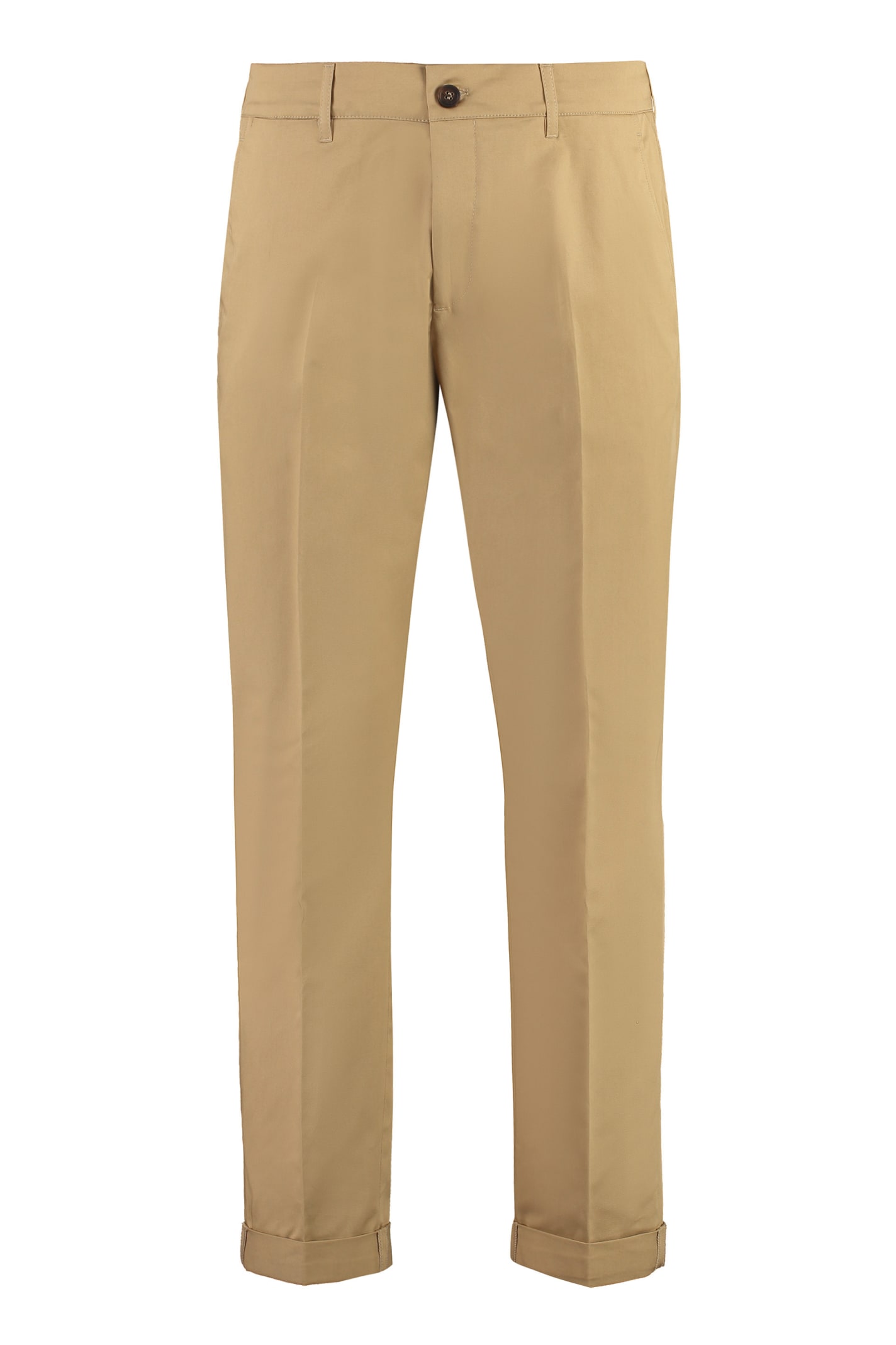 Shop Golden Goose Conrad Cotton Chino Trousers In Beige