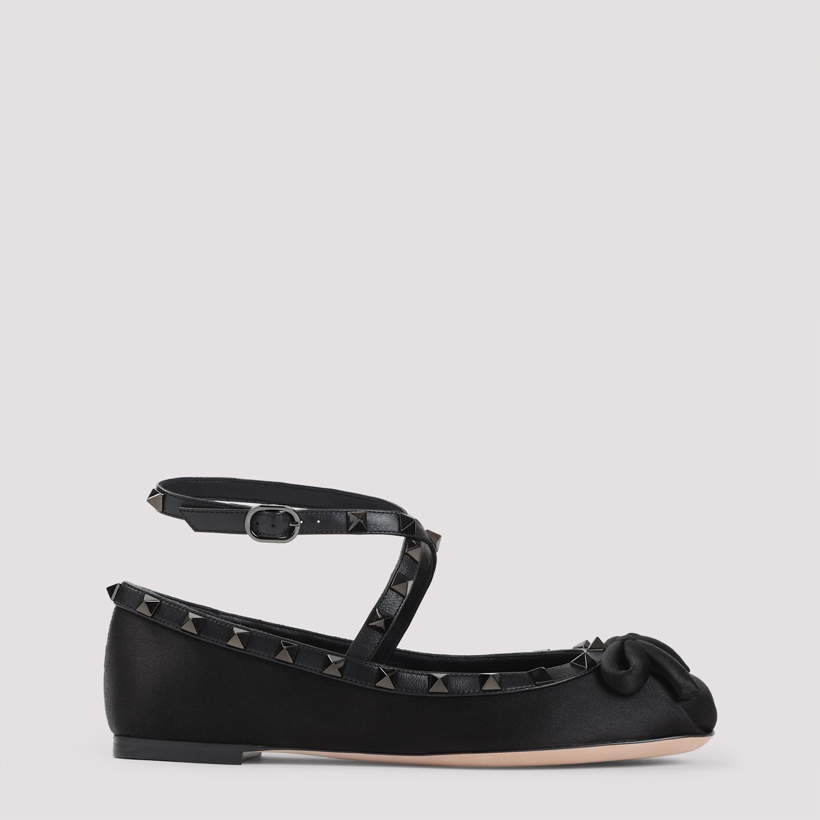 Valentino Satin Ballerinas In Black