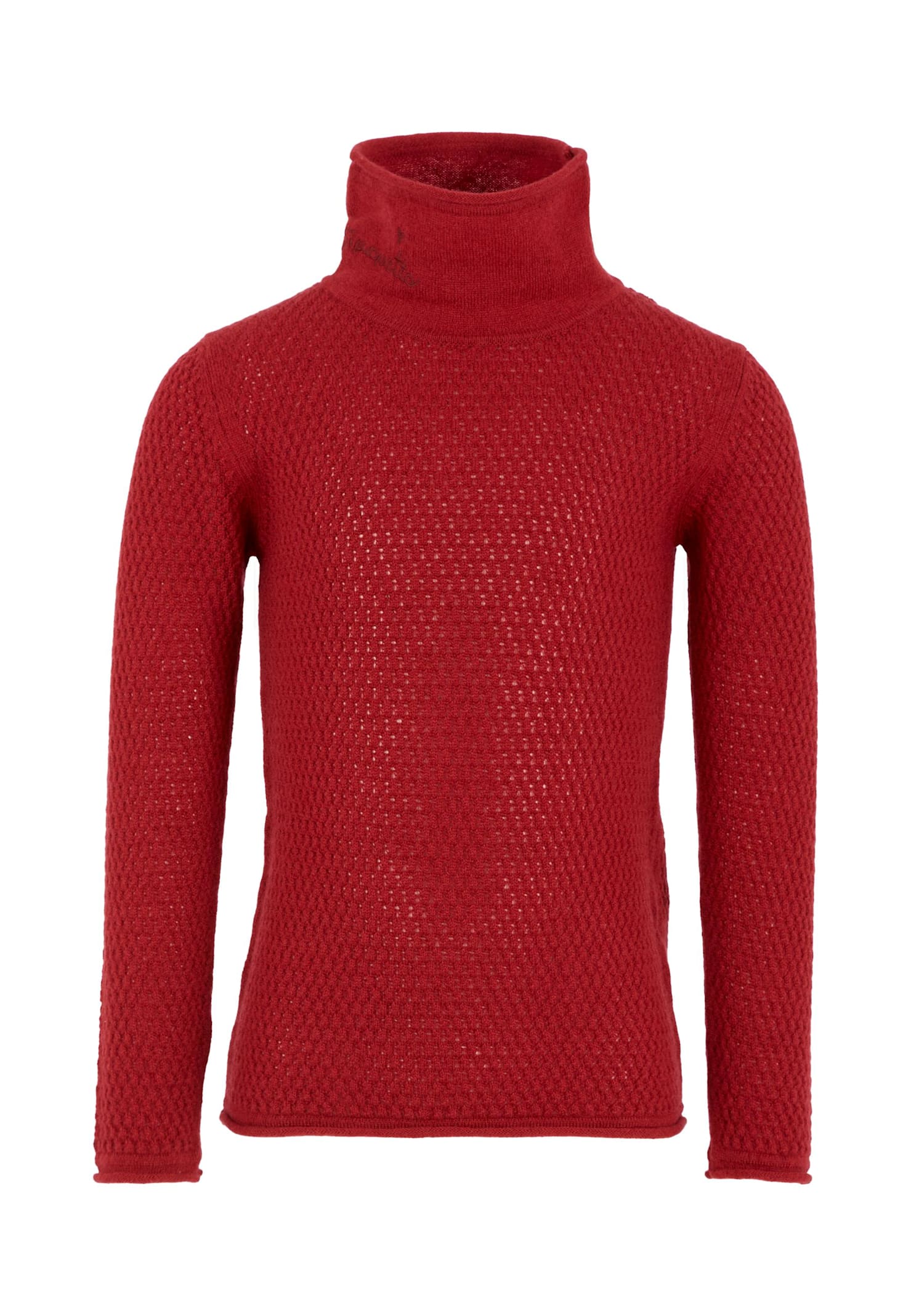 Simonetta Turtleneck Textured Sweater In Red