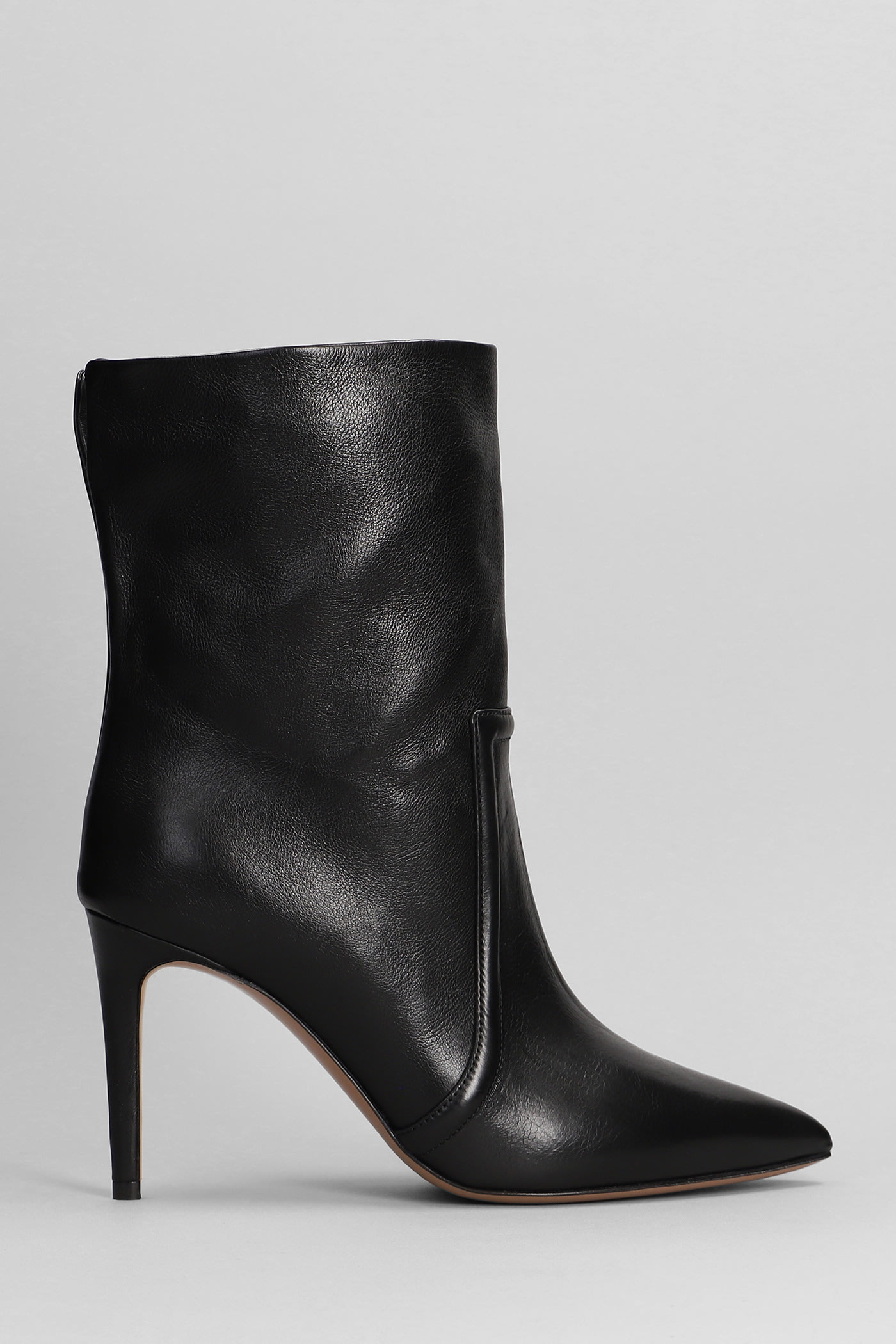Paris Texas High Heels Ankle Boots In Black Leather