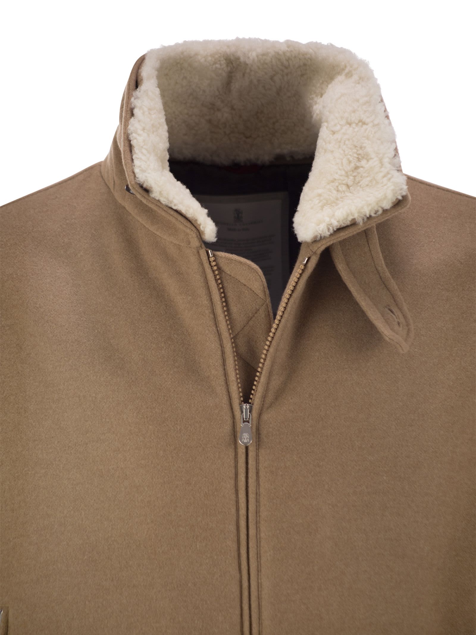 Shop Brunello Cucinelli Cashmere Bomber Jacket In Camel