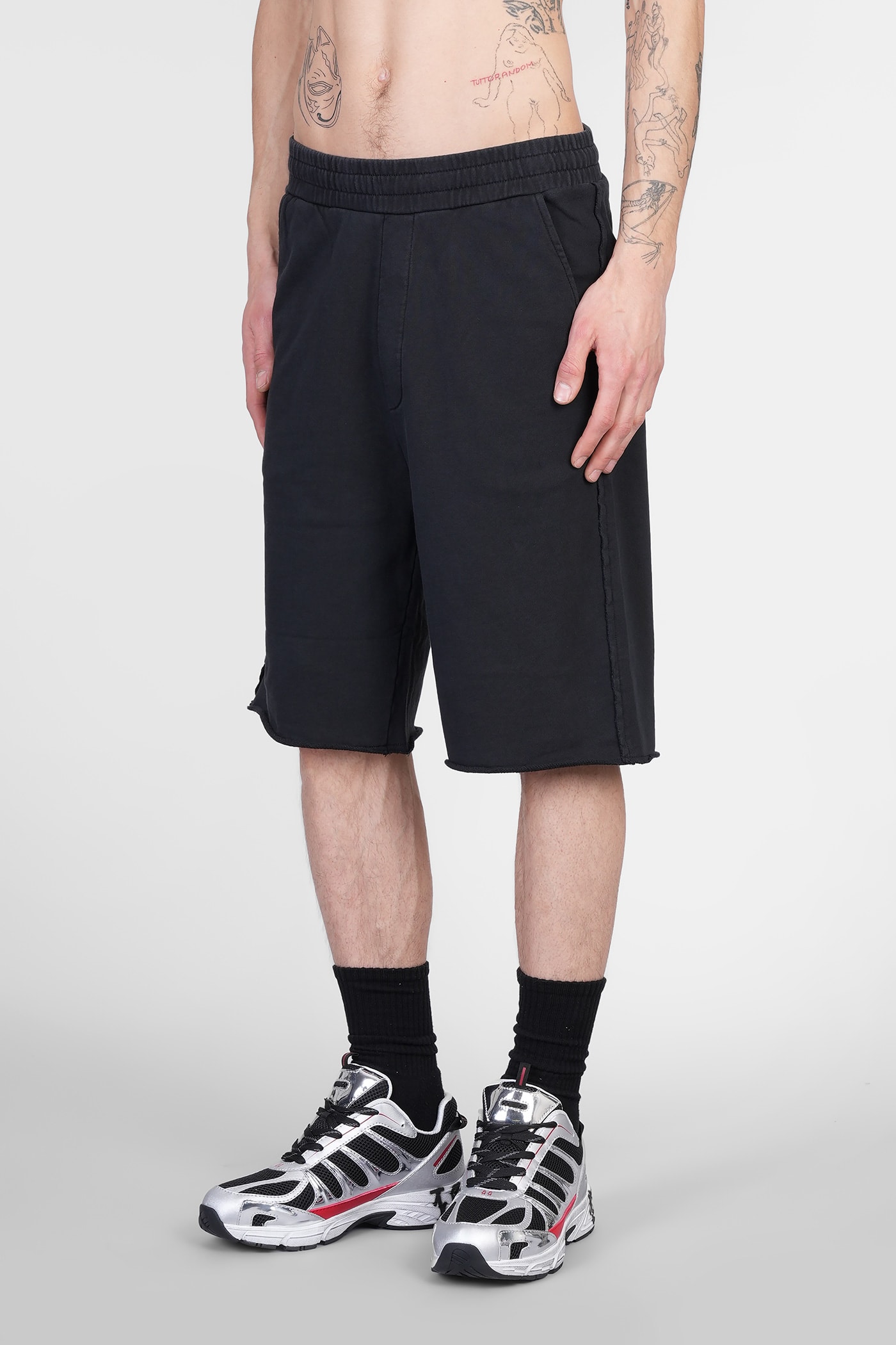 44 Label Group Swaet Shorts In Black Cotton In Black
