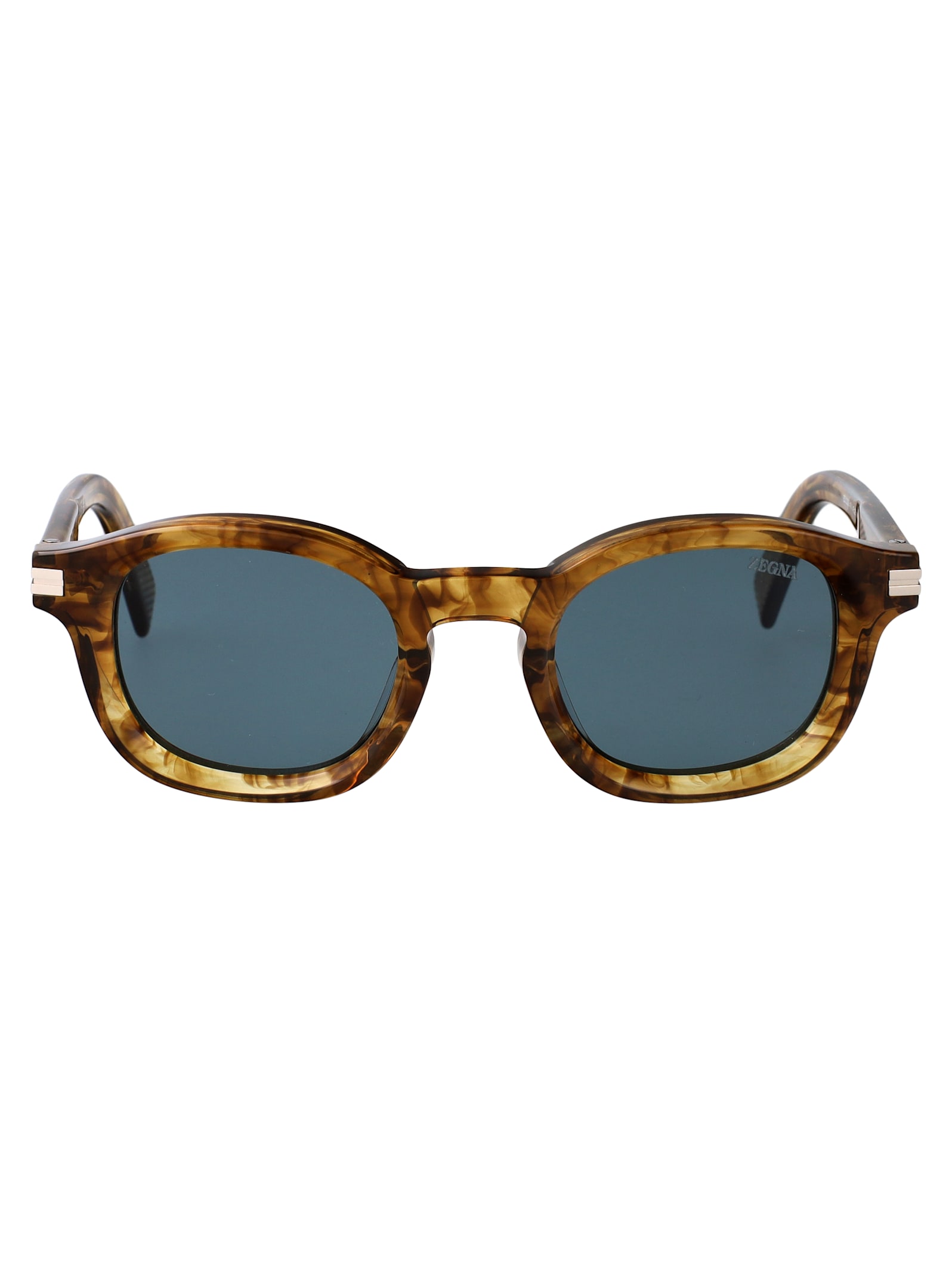 Zegna Unisex Aurora I Sunglasses Ez0229 47v Brown Melange 47mm