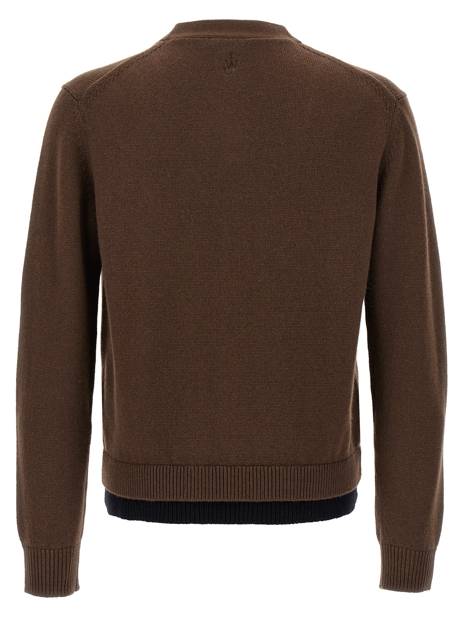 Jw Anderson Brown Cashmere Blend Layered Cardigan In Brown