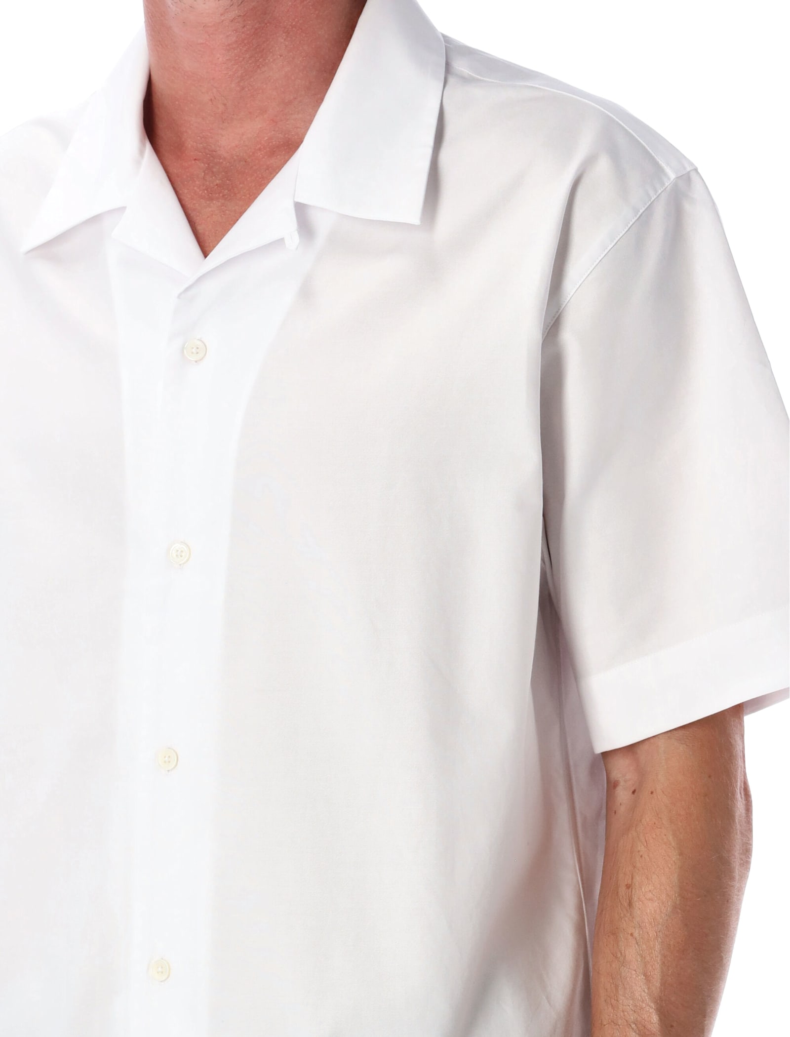 Givenchy White Cotton Hawaiian Collar Shirt In Gray