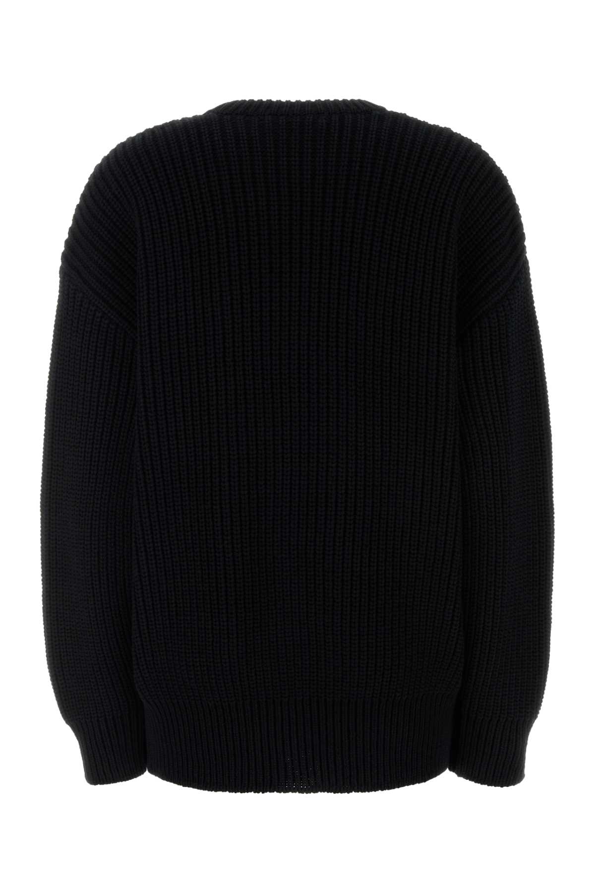 Marine Serre Knitwear Crew Neck Ribbed Texture In Black