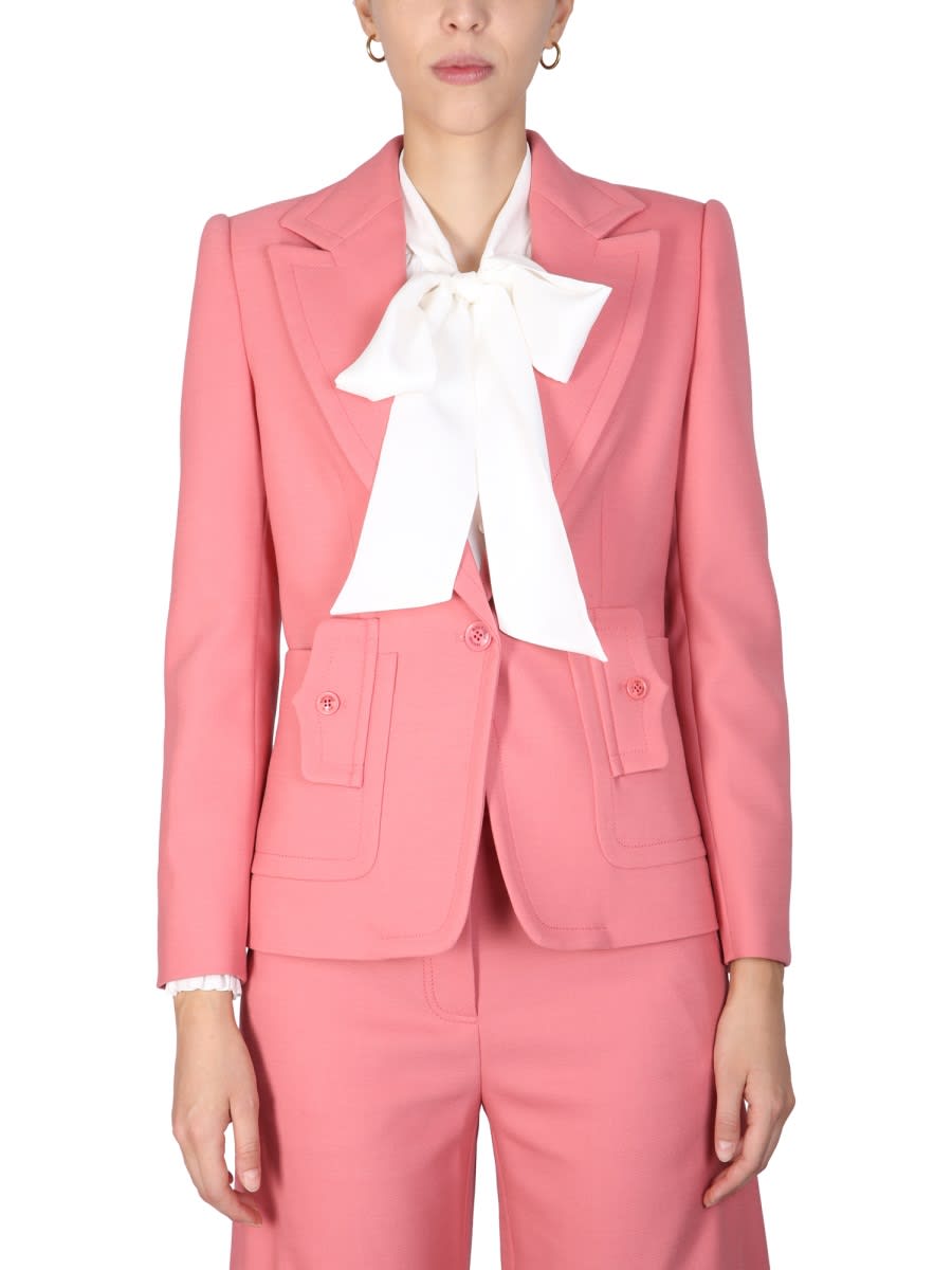 Shop Boutique Moschino Slim Fit Jacket In Pink