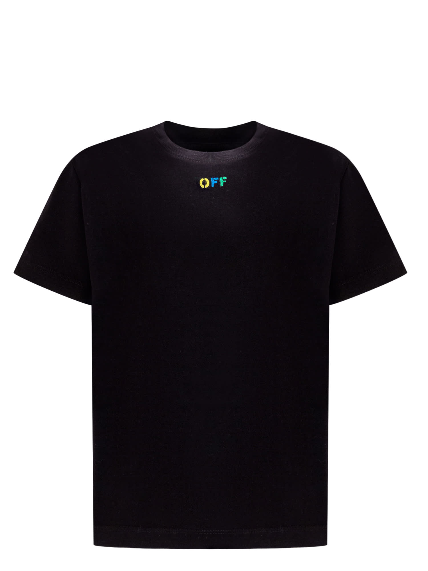 Off-white Kids' Arrow Rainbow T-shirt In Black