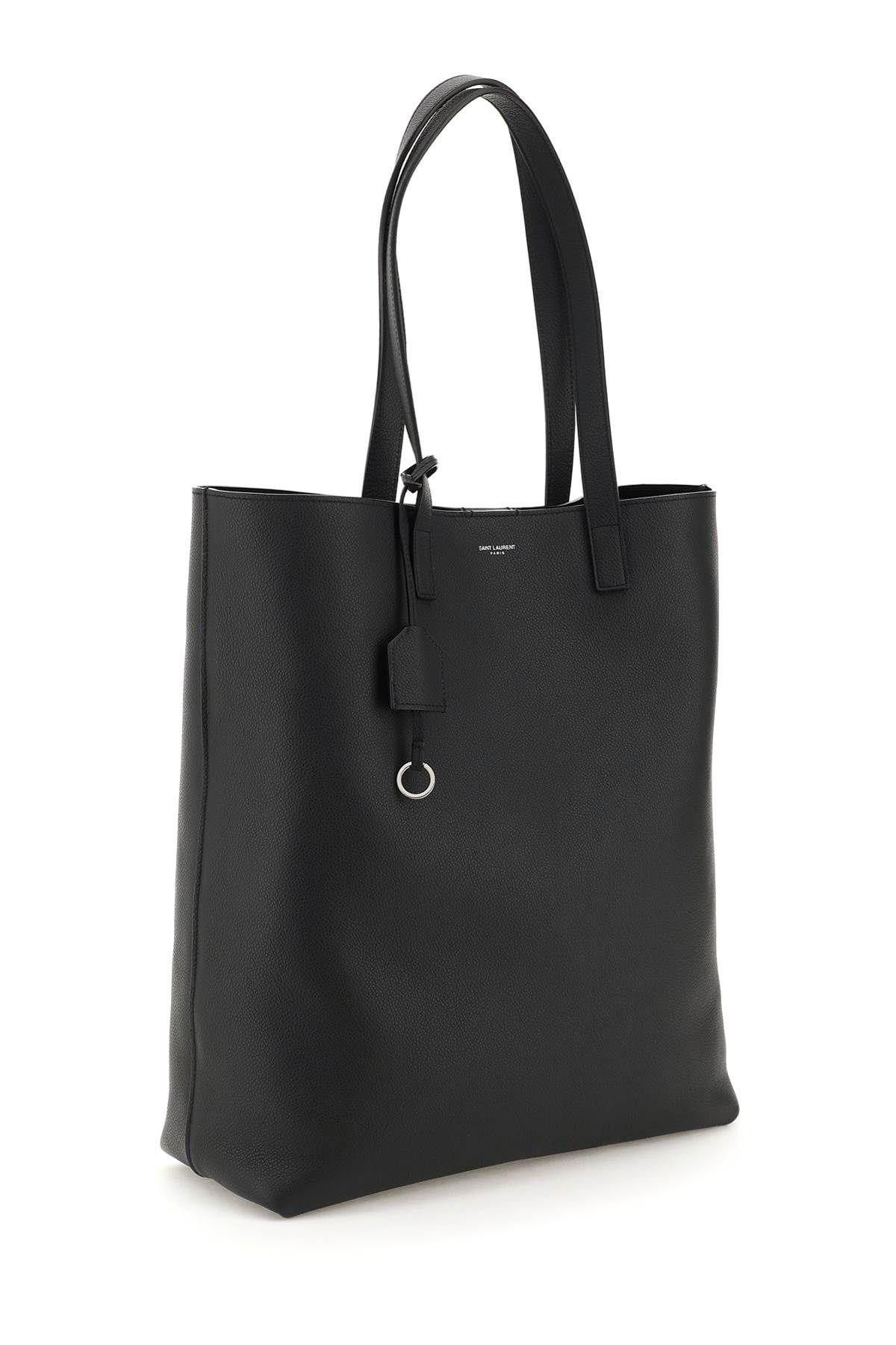 Shop Saint Laurent Grained Leather Bold Shopping Bag In Black