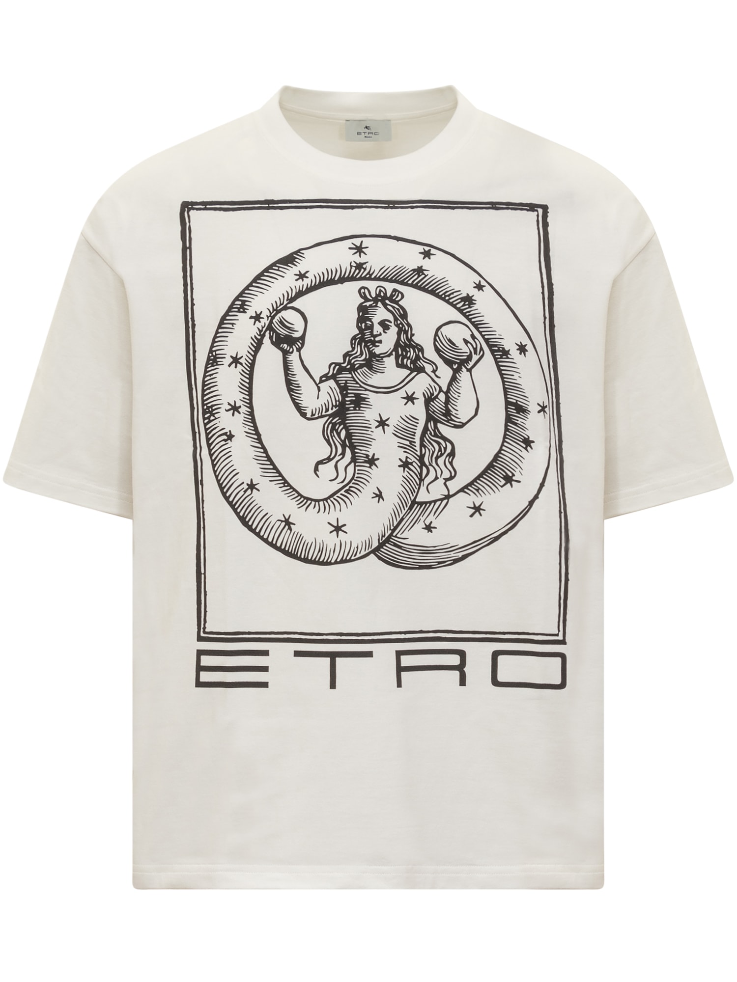 Shop Etro Allegories T-shirt In Panna
