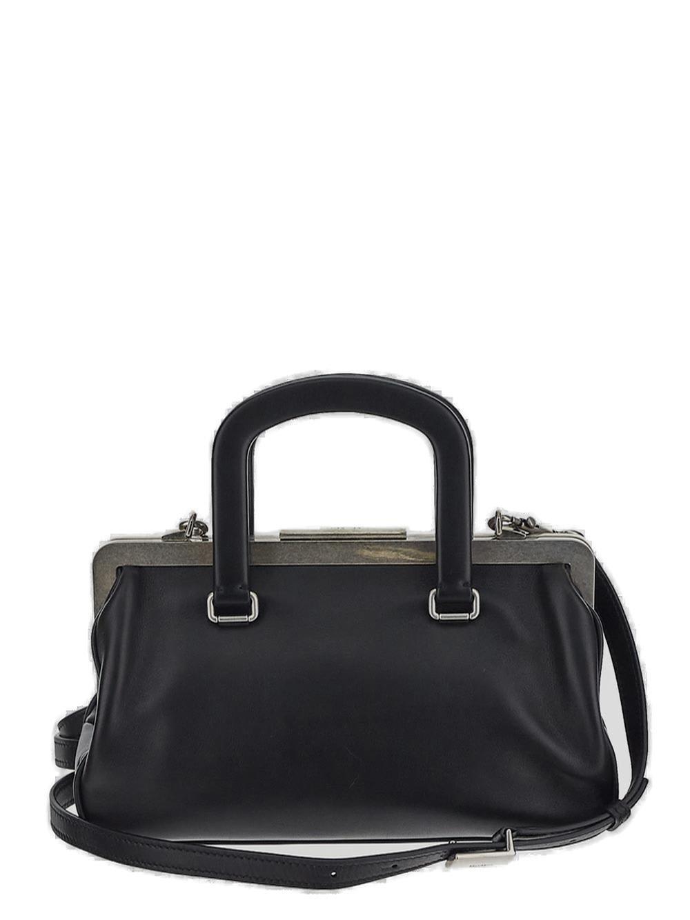 Shop Max Mara Logo Detailed Top Handle Bag In Black