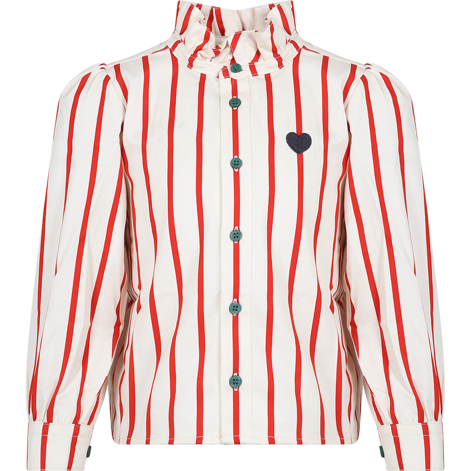 Shop Mini Rodini Ivory Shirt For Girl With Heart