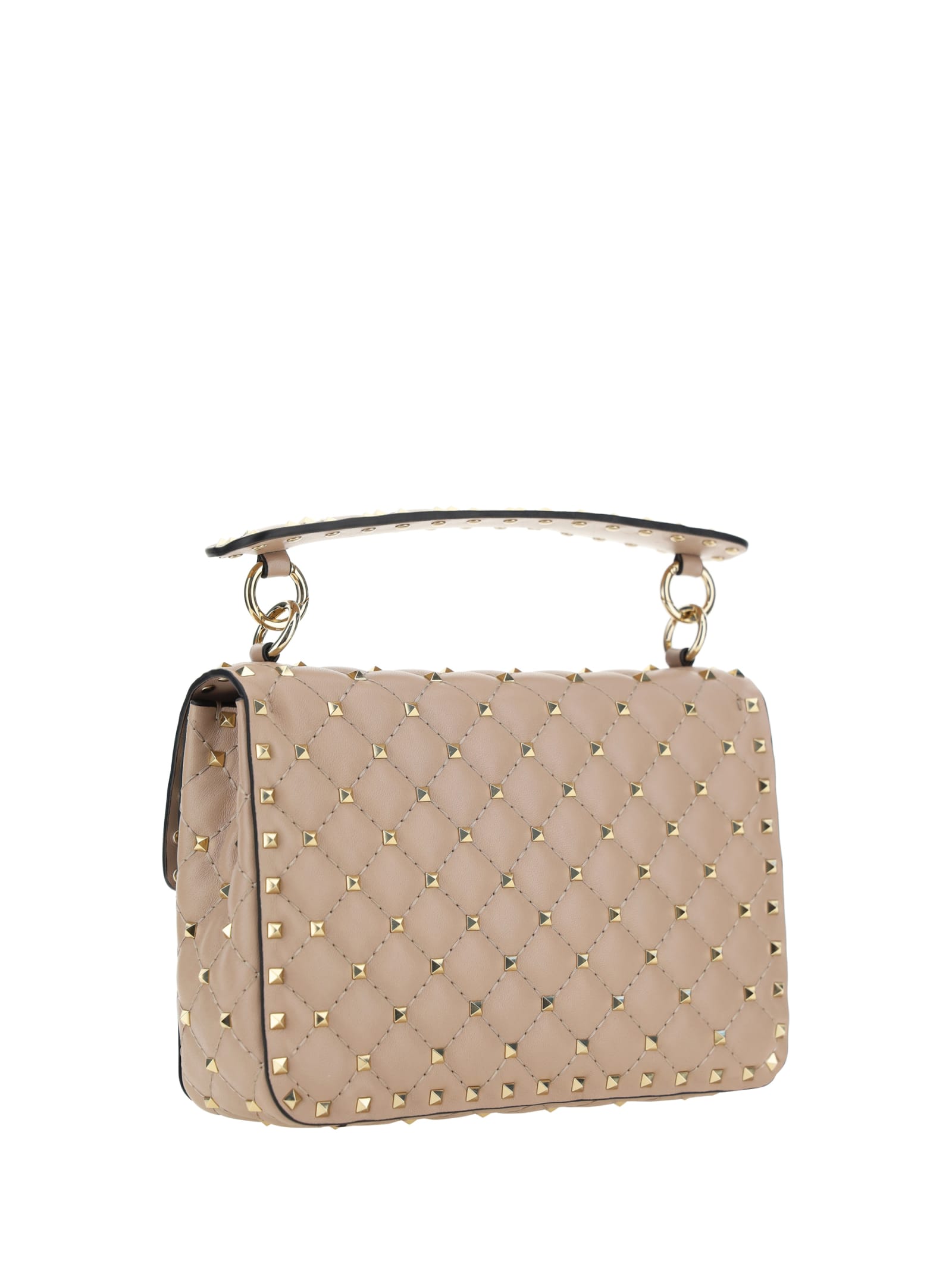 Shop Valentino Rockstud Spike Handbag In Poudre