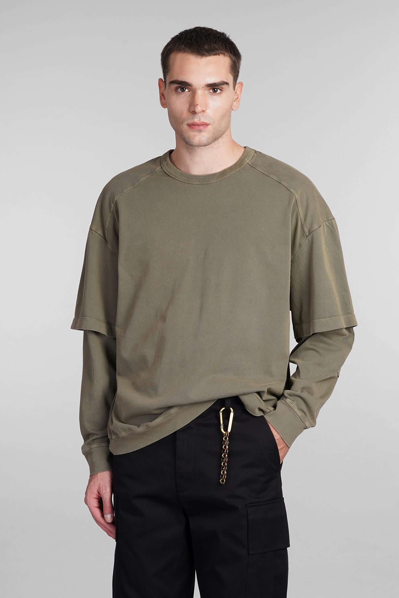 Shop Darkpark Theo T-shirt In Green Cotton