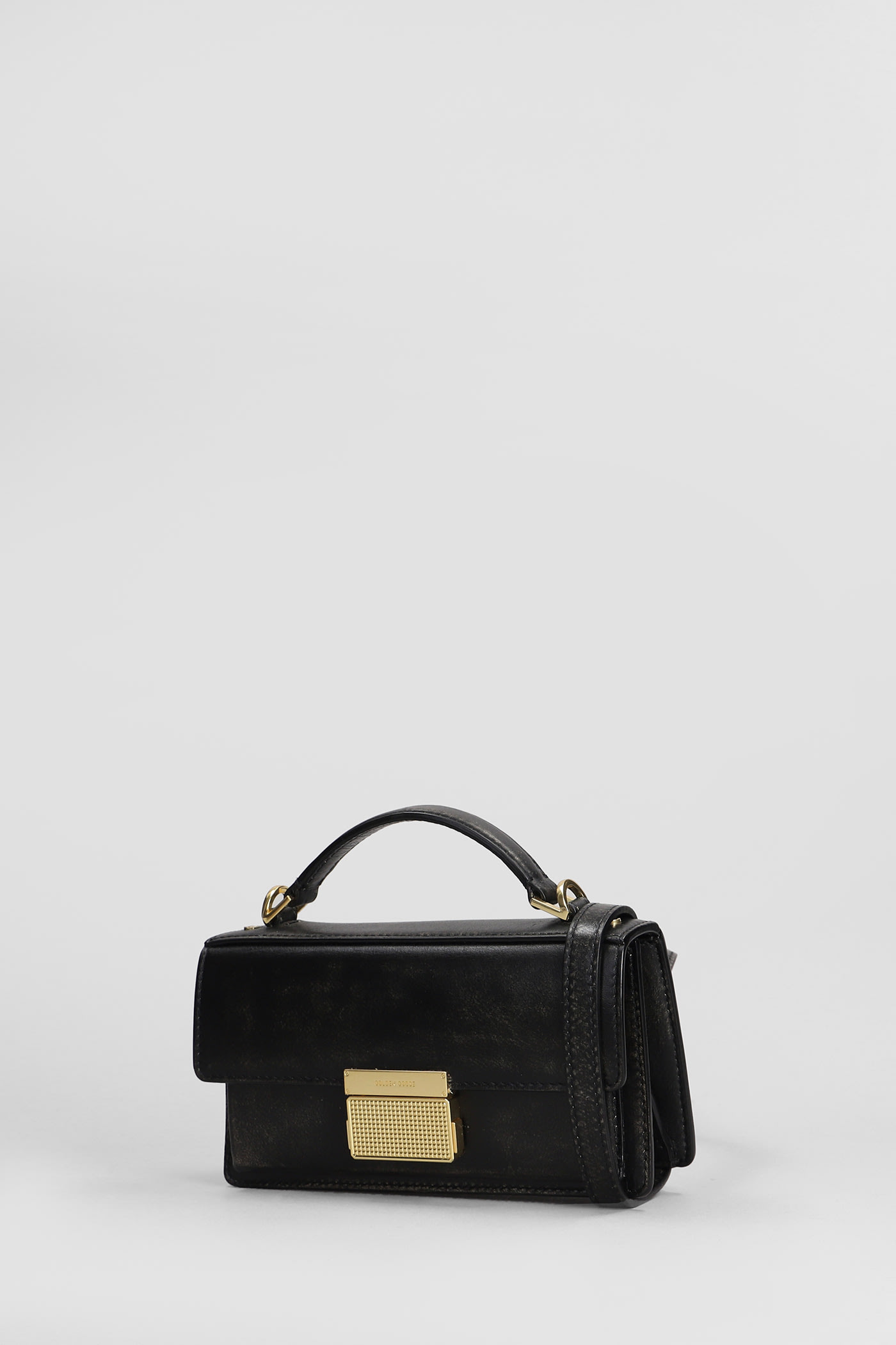 Shop Golden Goose Venezia Small Shoulder Bag In Black Leather