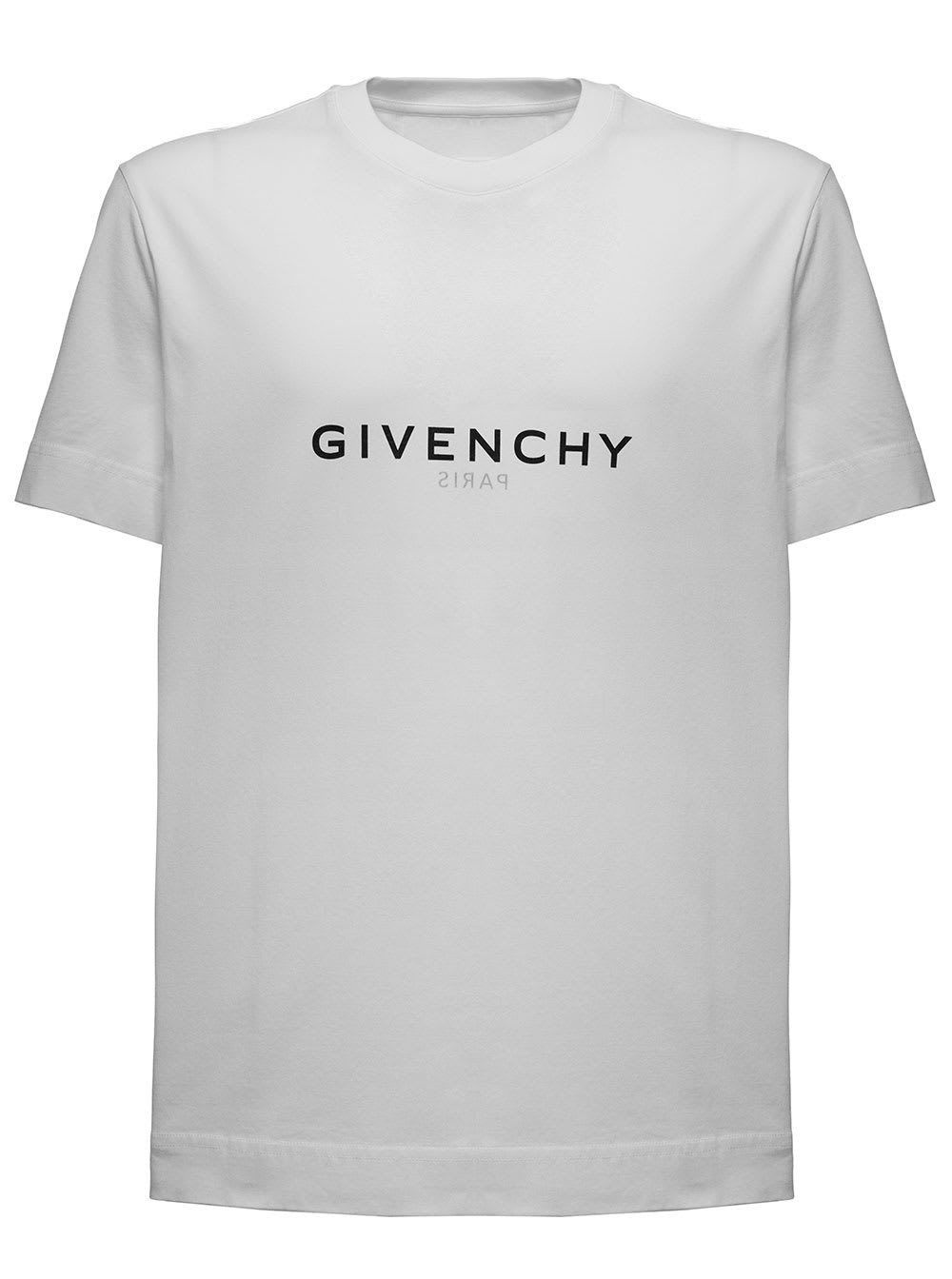 Givenchy Mans White Cotton T-shirt With Logo Print