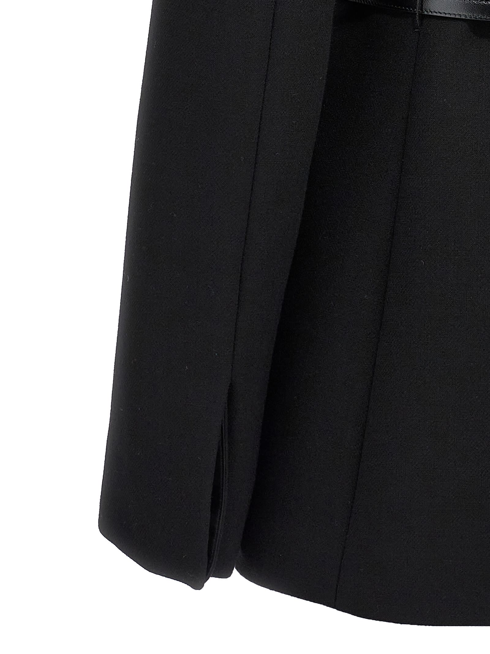 Shop Gucci Wool Crêpe Coat In Black