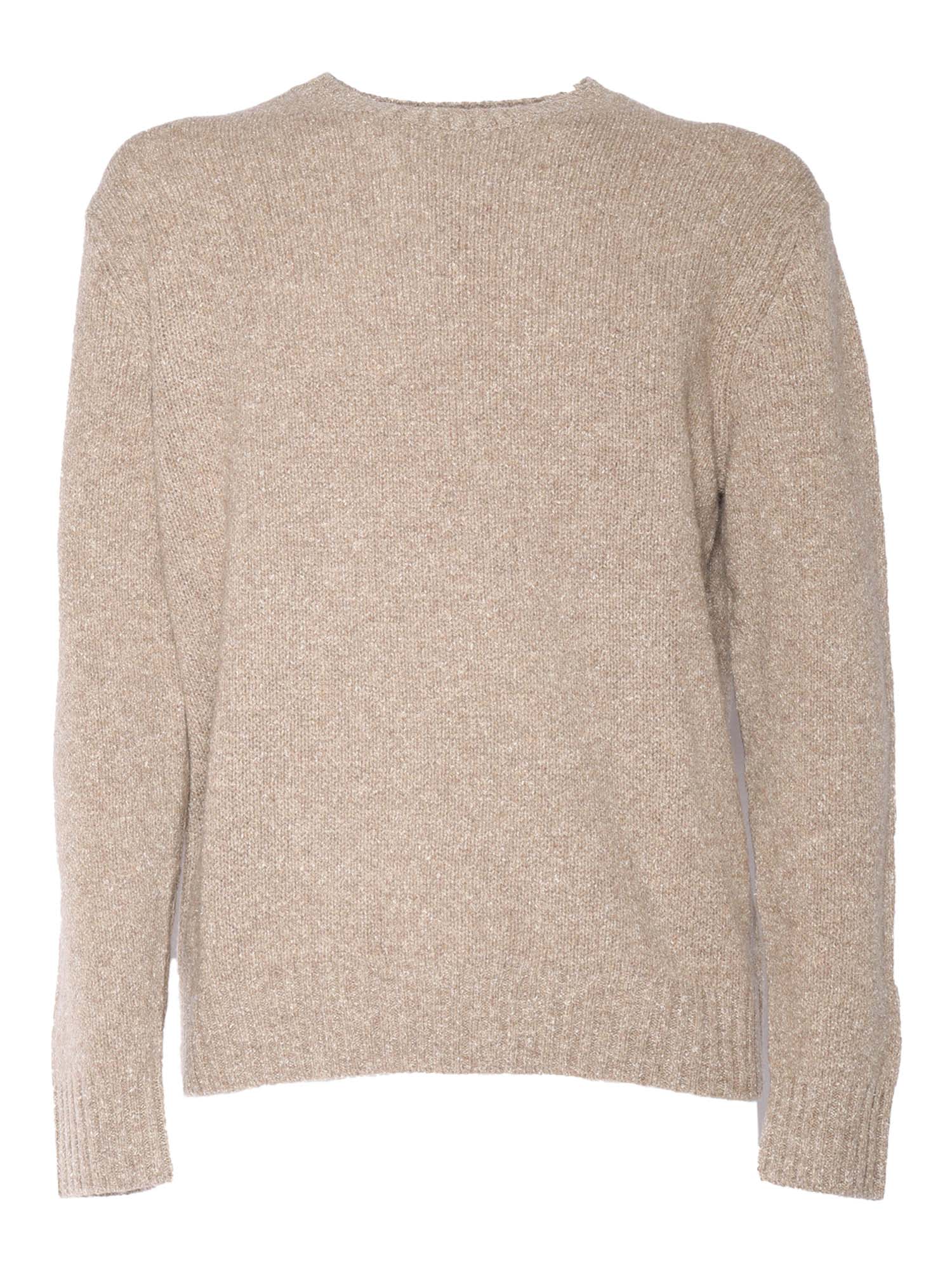 Shop Ballantyne R Neck Pullover In Beige