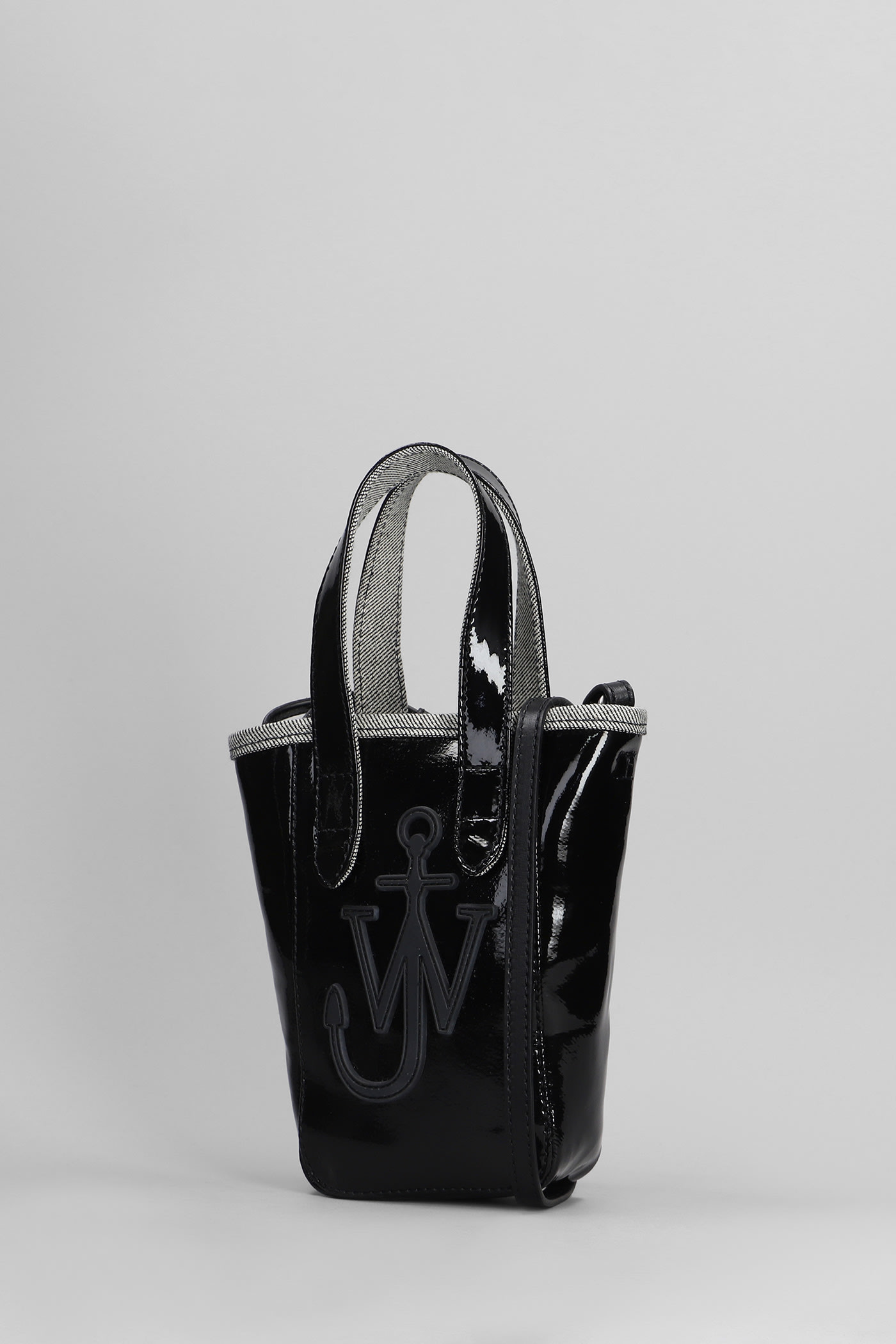 JW ANDERSON BELT TOTE SHOULDER BAG IN BLACK COTTON