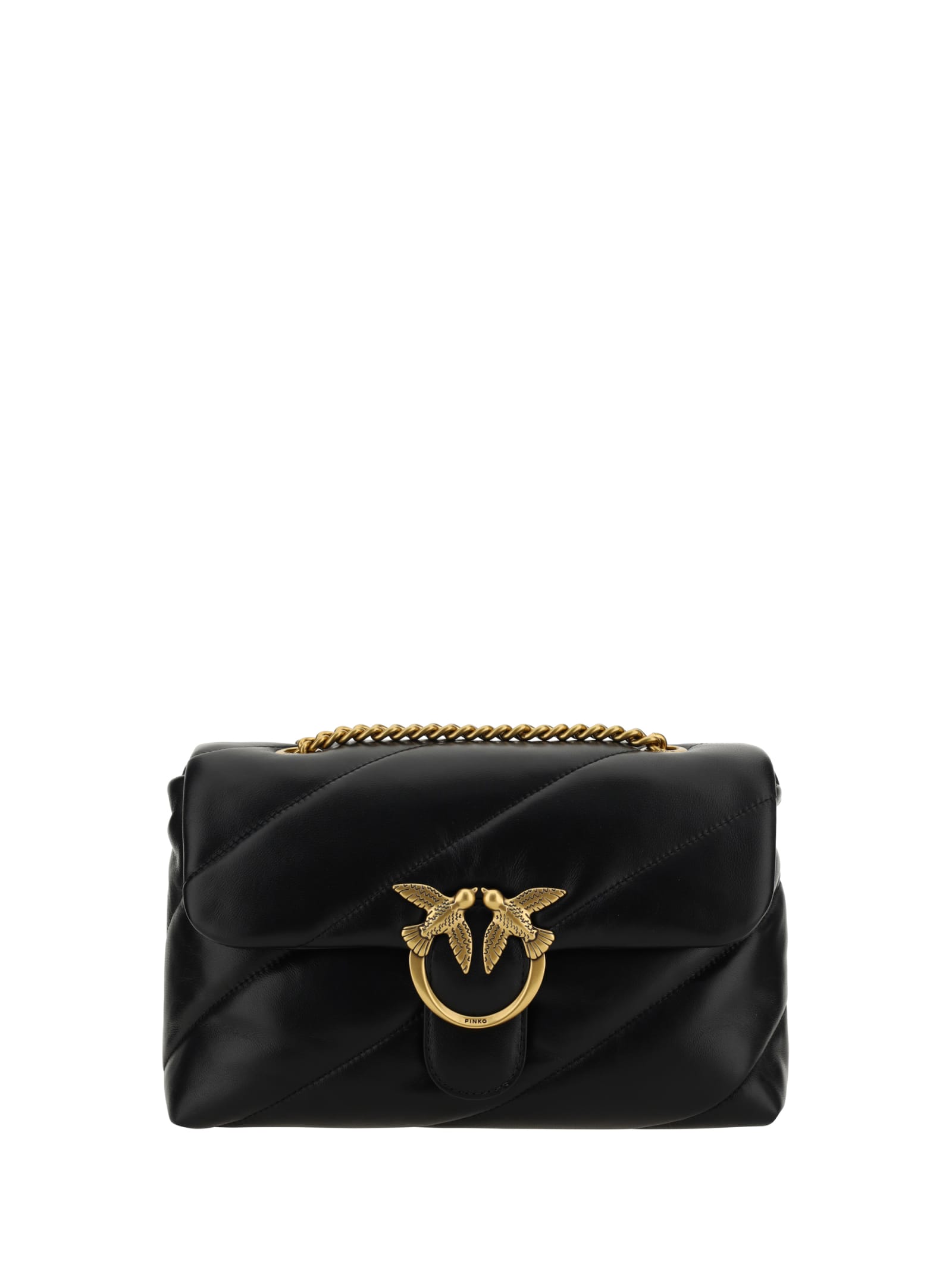 Shop Pinko Love Classic Shoulder Bag In Black