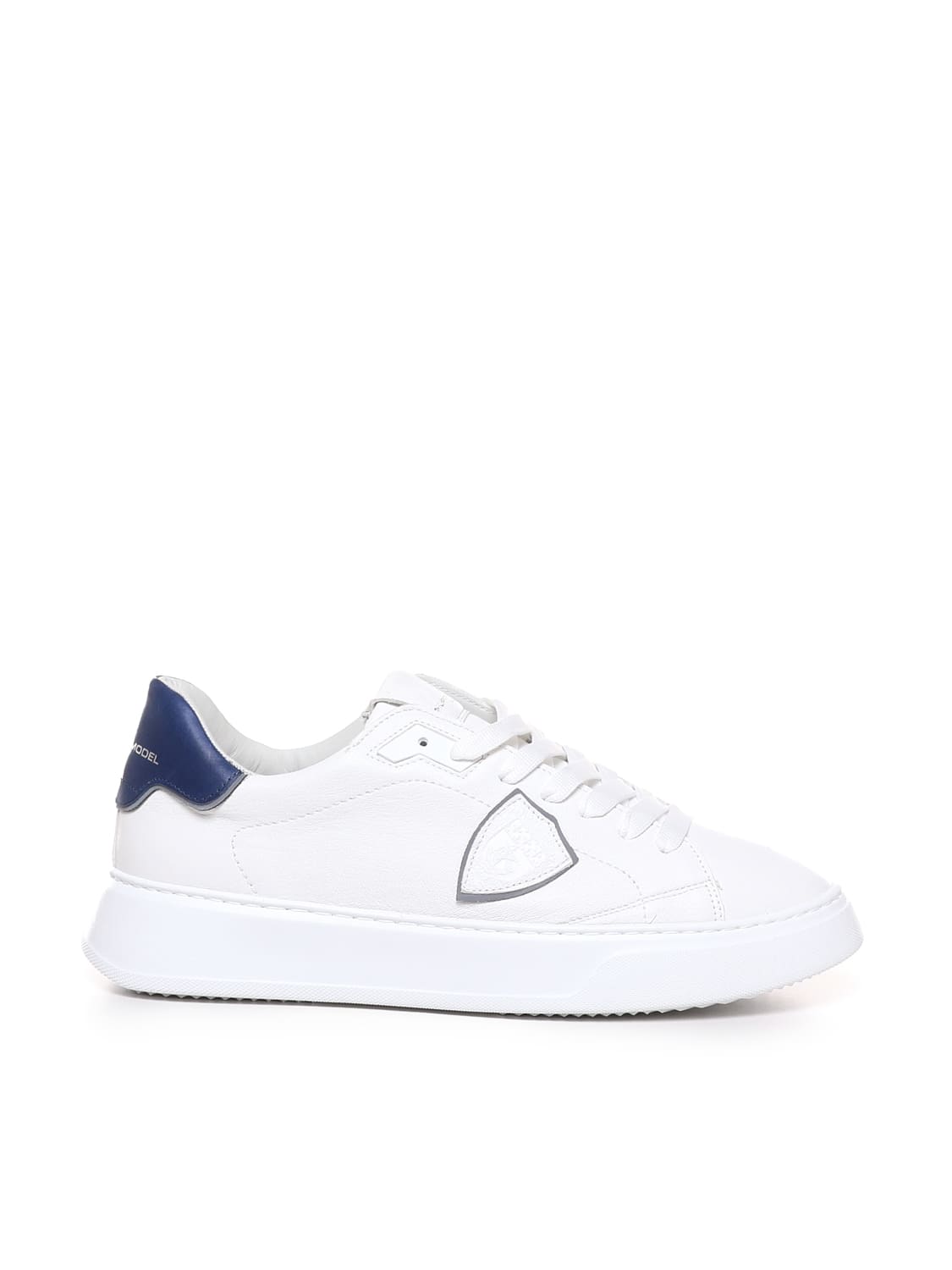 Philippe Model Paris Leather Sneakers In White, Blue