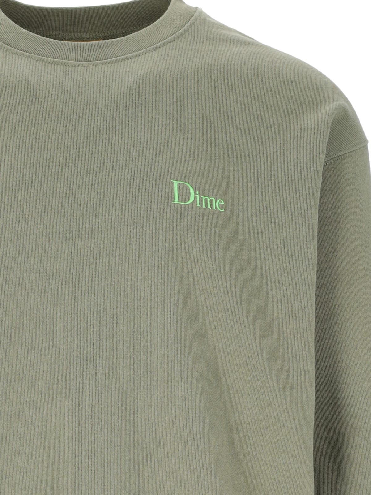 Shop Dime Logo Crewneck Sweatshirt In Green