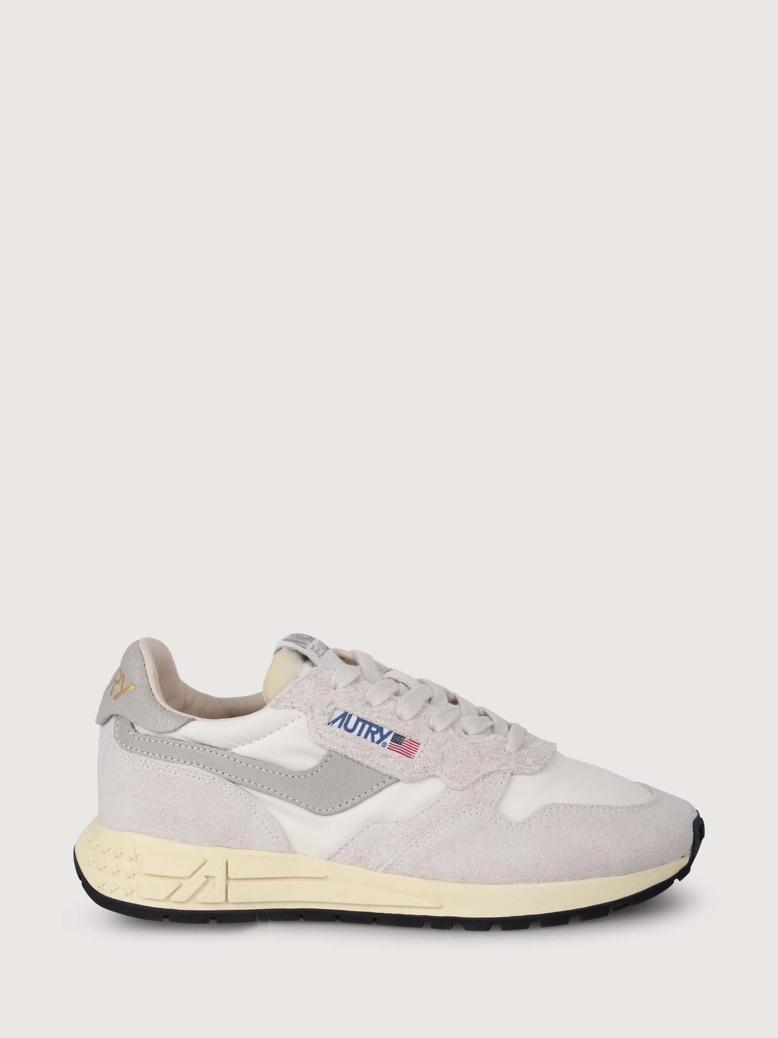 Shop Autry Reelwind Panelled Suede Sneakers